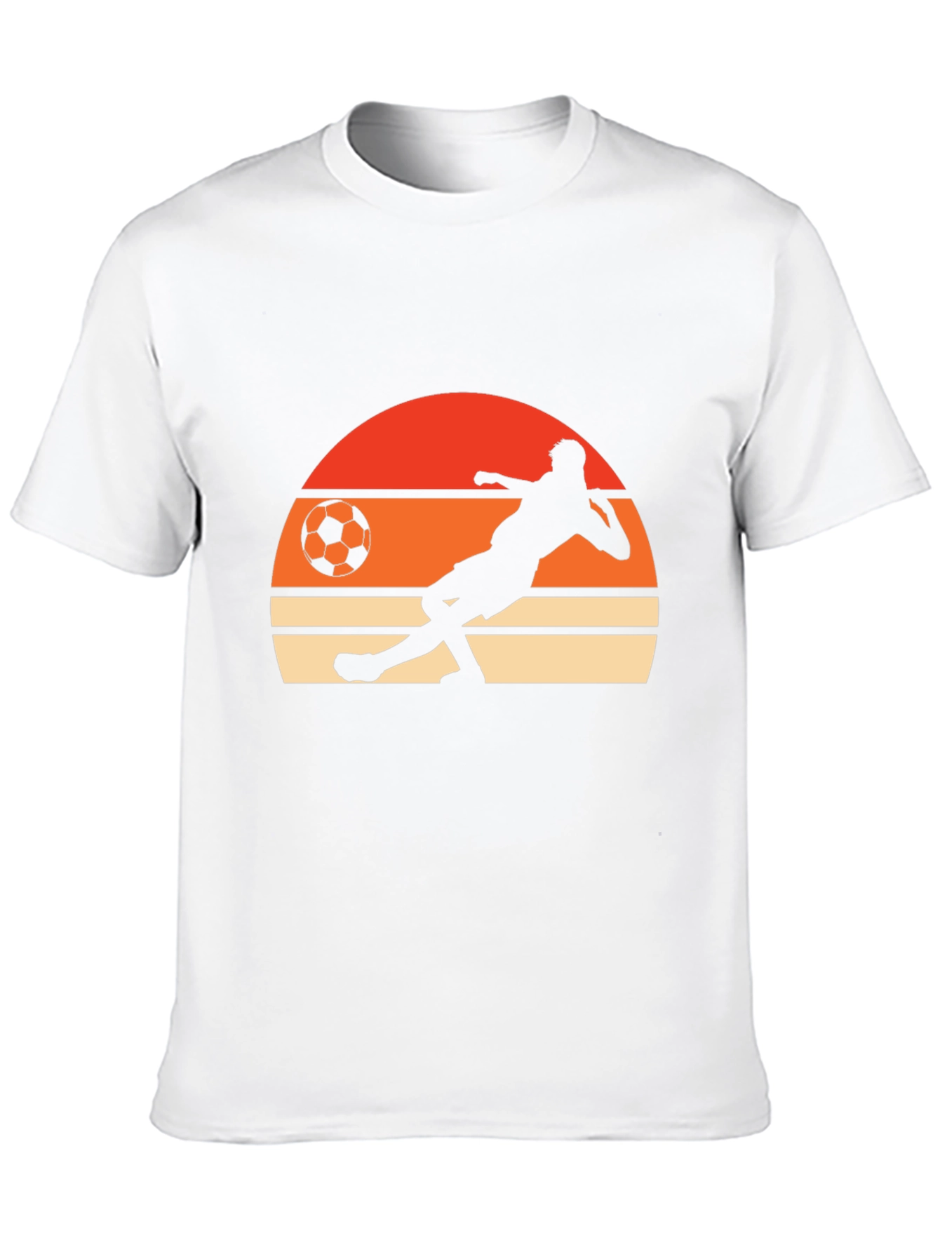 Retro Soccer Player Graphic Tee - Black Cotton T-Shirt