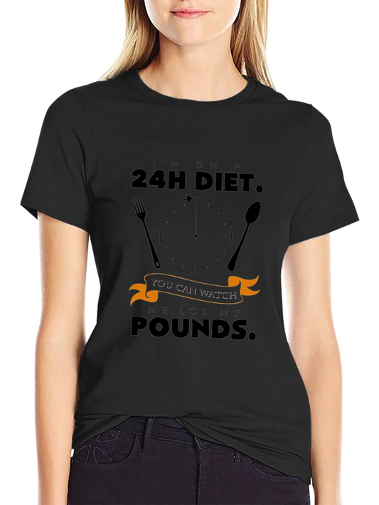 Humorous 24H Diet T-Shirt - Lose Pounds Style