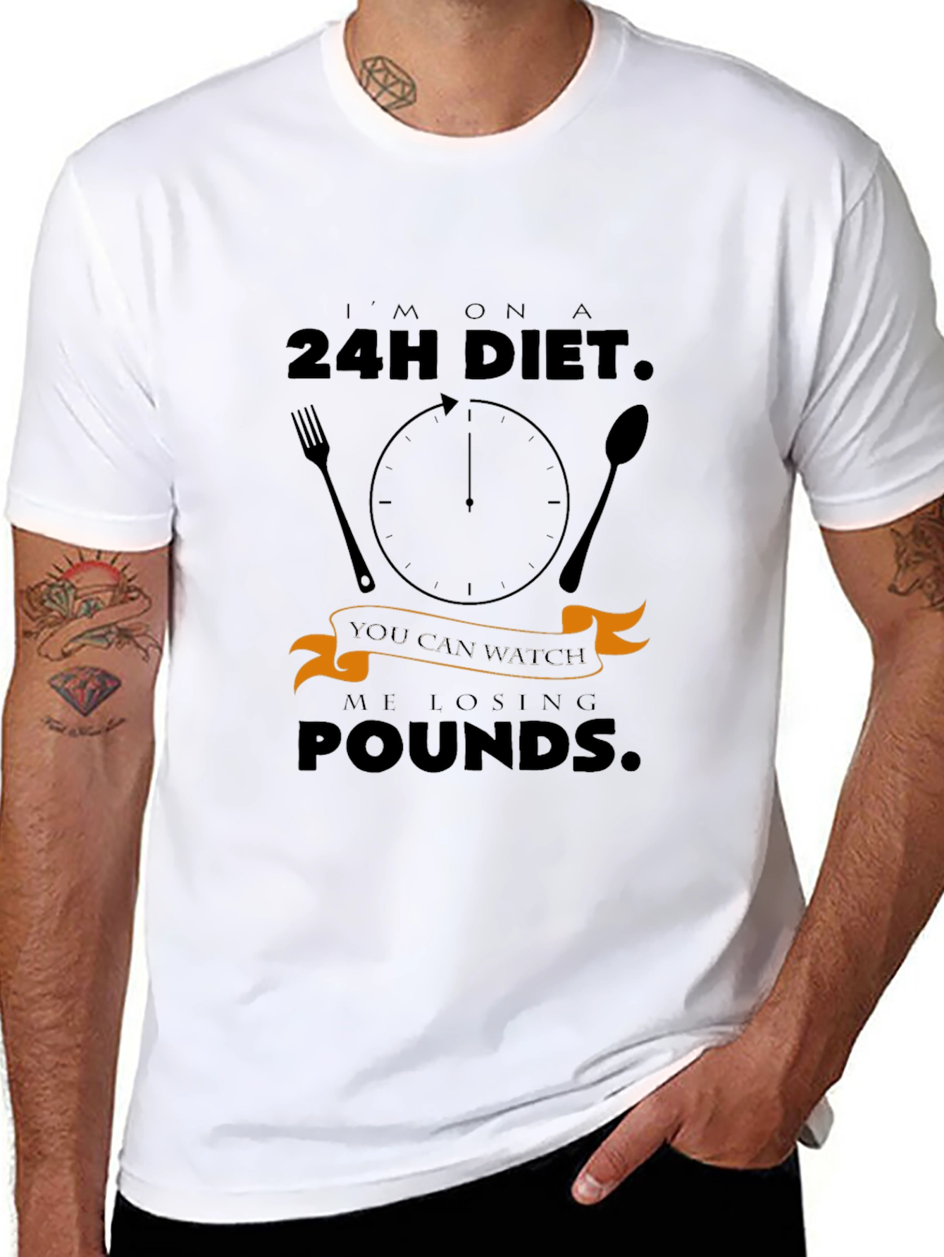 Humorous 24H Diet T-Shirt - Lose Pounds Style