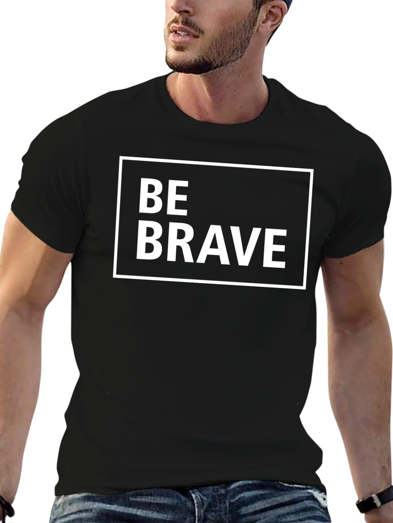 Be Brave Graphic Tee - Black Cotton T-Shirt
