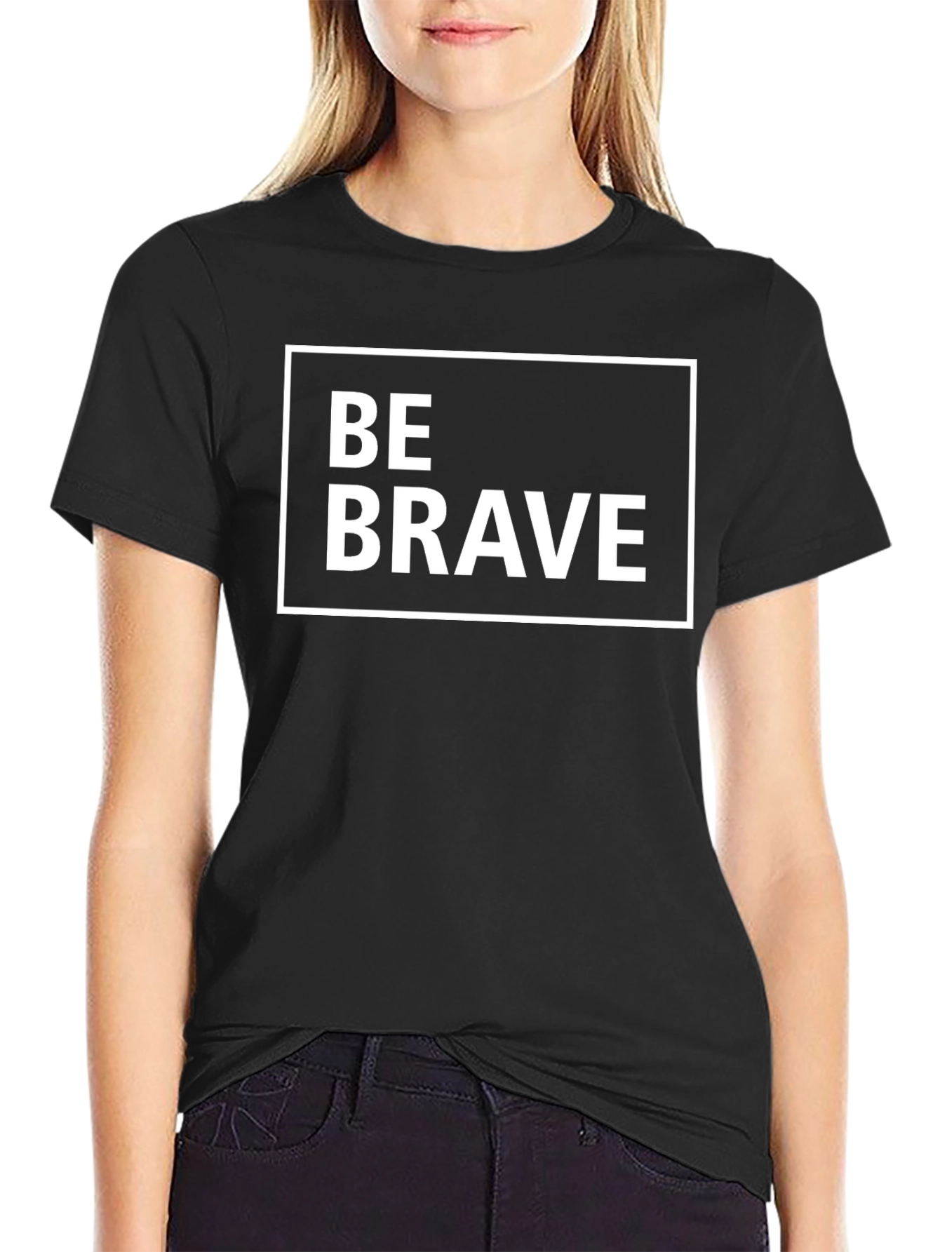 Be Brave Graphic Tee - Black Cotton T-Shirt