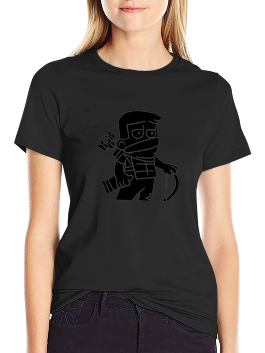 Ninja Archer Graphic Tee - Black Cotton Blend T-Shirt