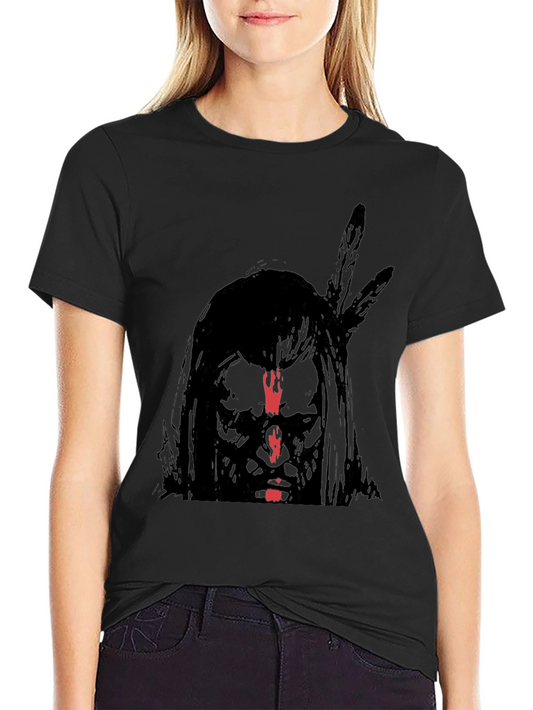 Native American Graphic Print Black T-Shirt