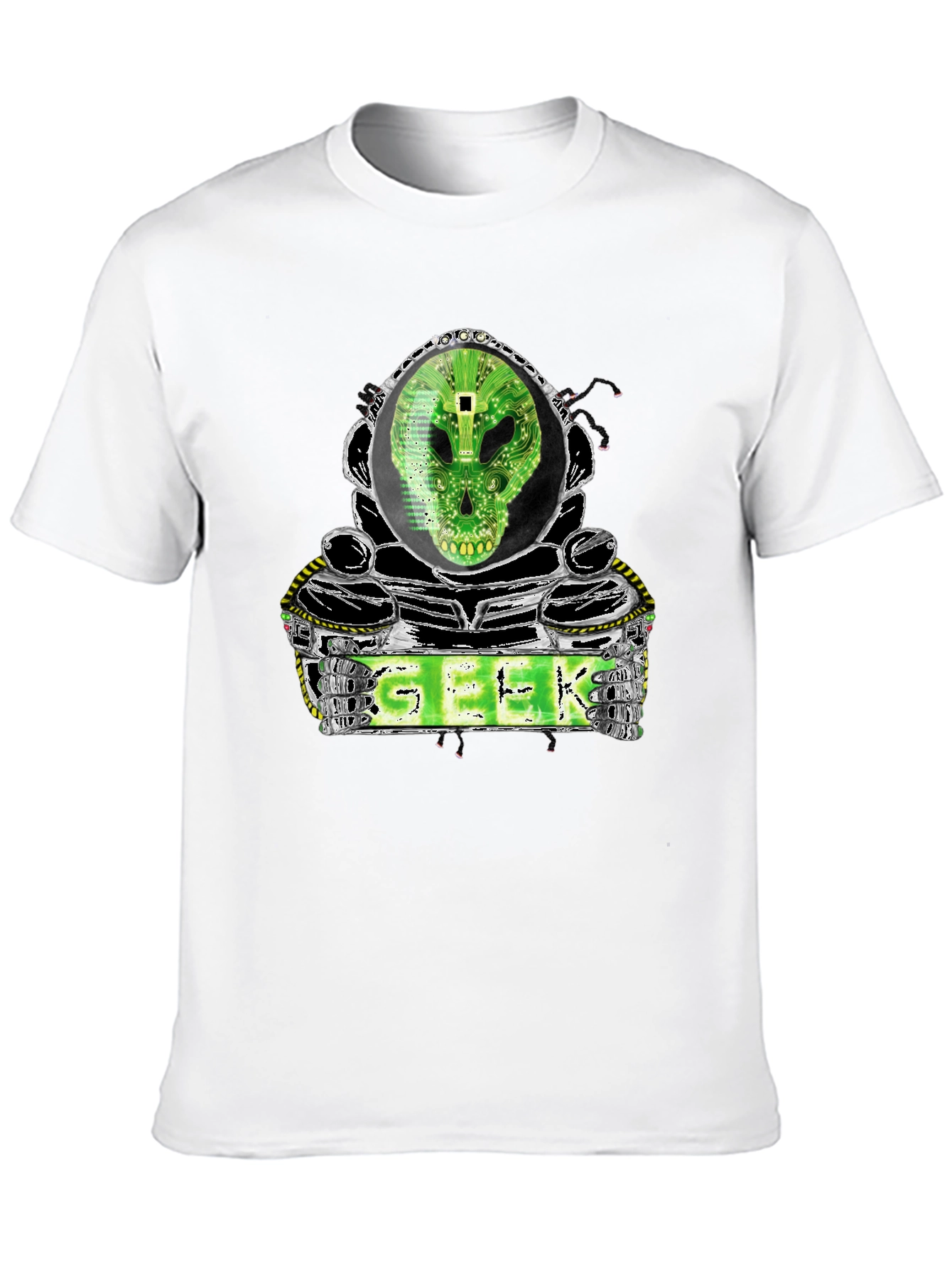 Geek Alien Tech Skull T-Shirt