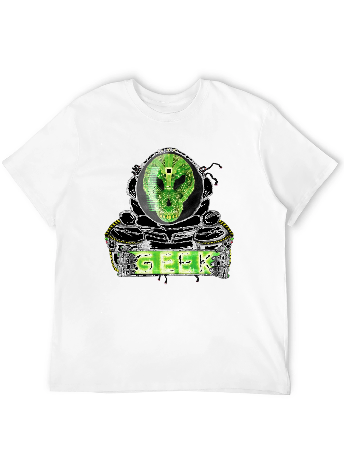 Geek Alien Tech Skull T-Shirt
