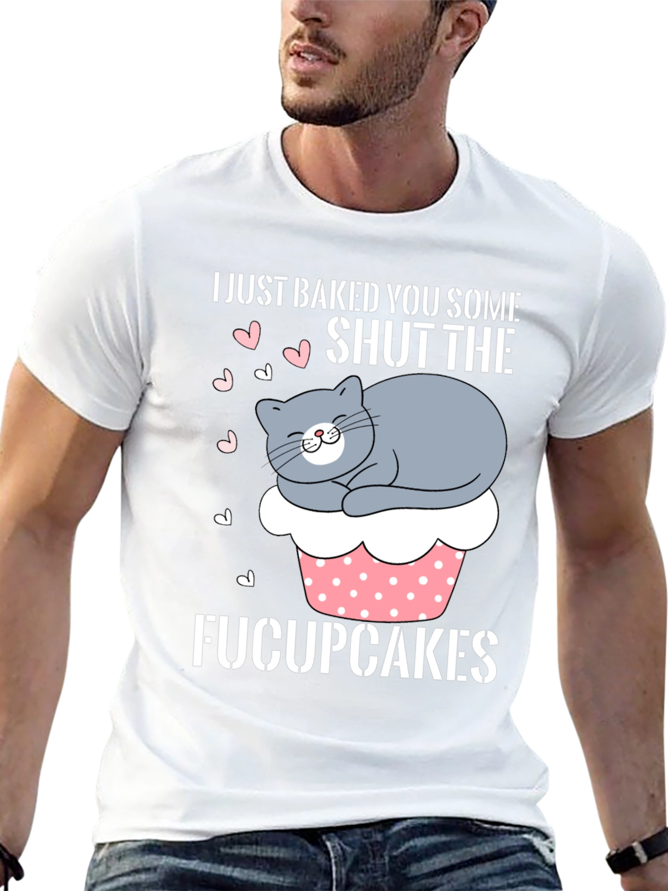 Funny Fucupcakes Cat Graphic T-Shirt