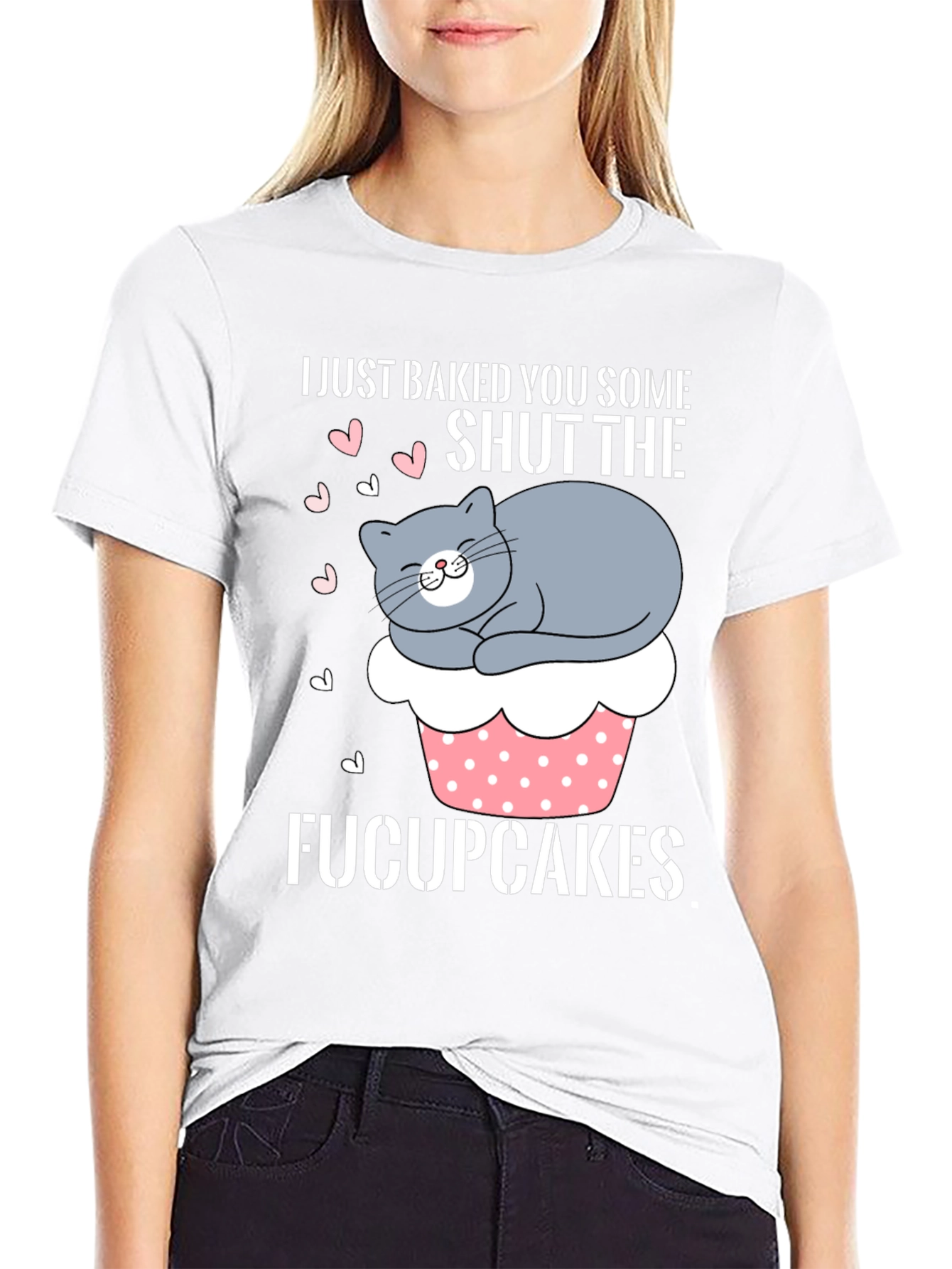Funny Fucupcakes Cat Graphic T-Shirt