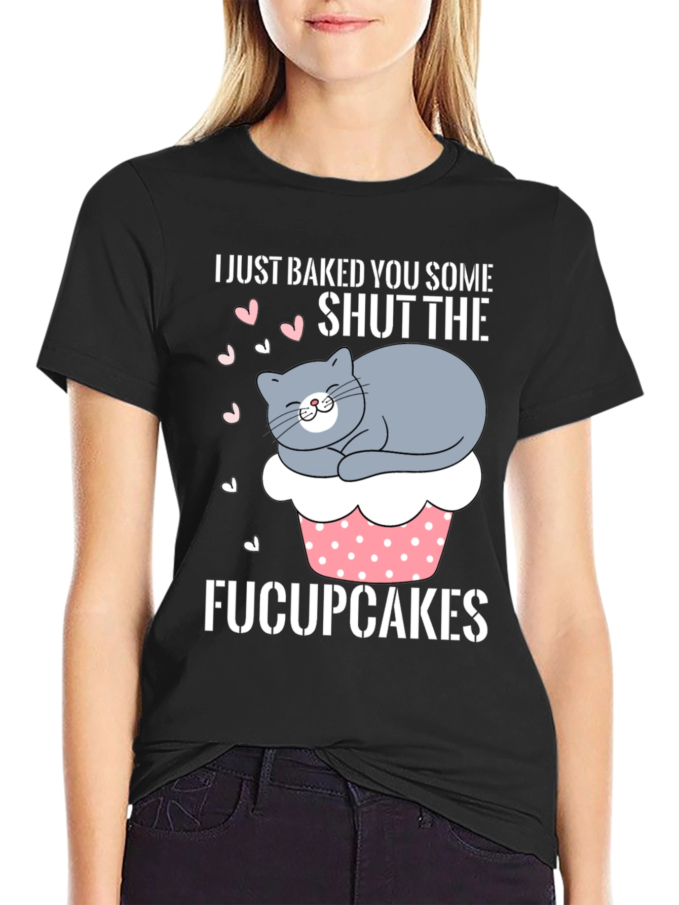 Funny Fucupcakes Cat Graphic T-Shirt