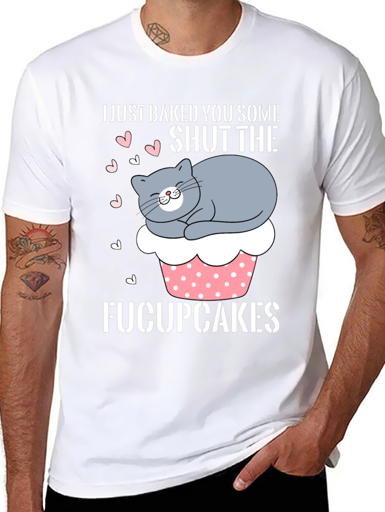 Funny Fucupcakes Cat Graphic T-Shirt