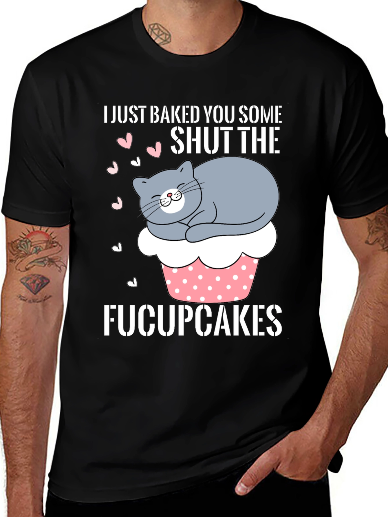 Funny Fucupcakes Cat Graphic T-Shirt