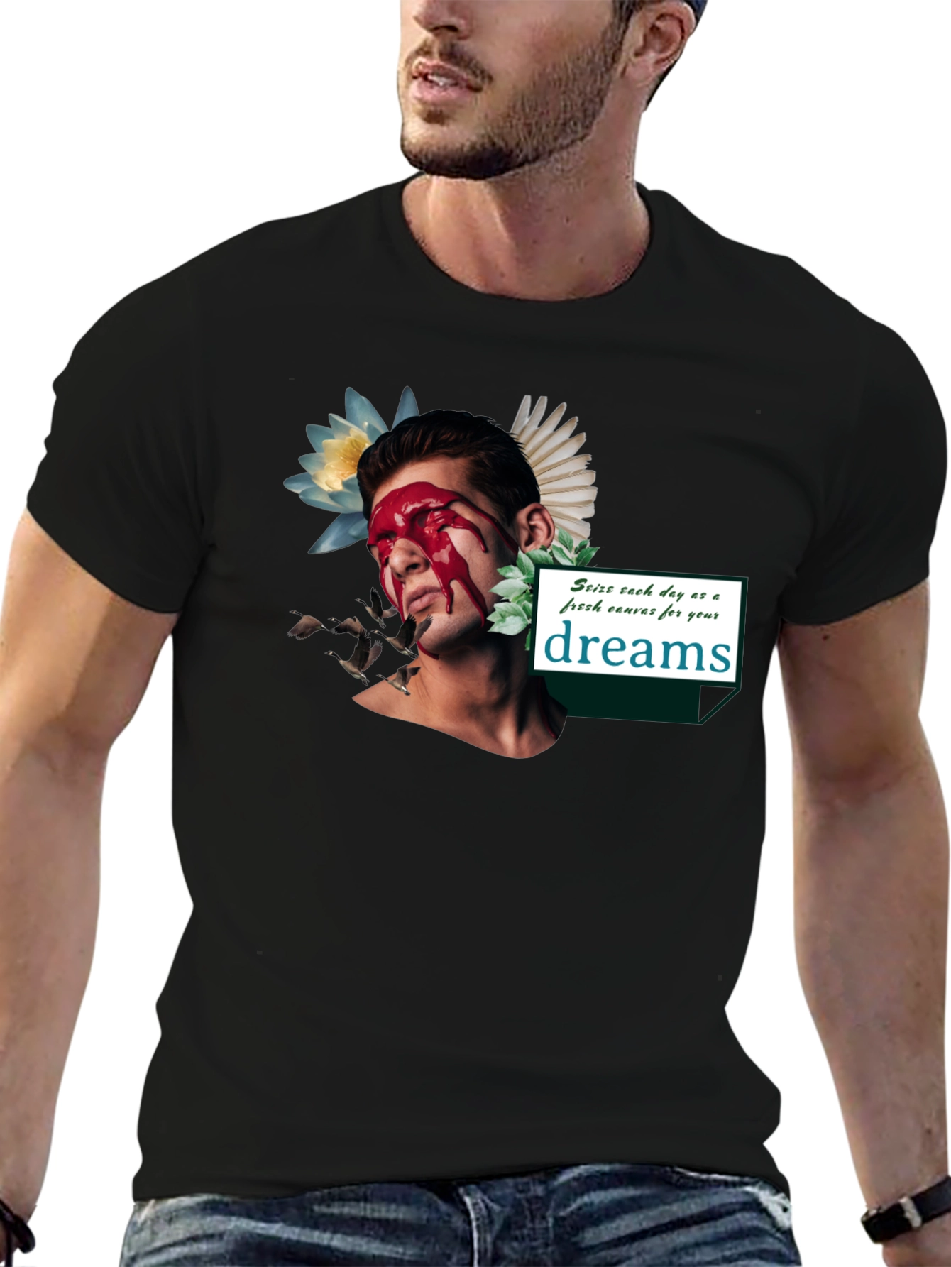Artistic Graphic Tee - Seize Your Dreams
