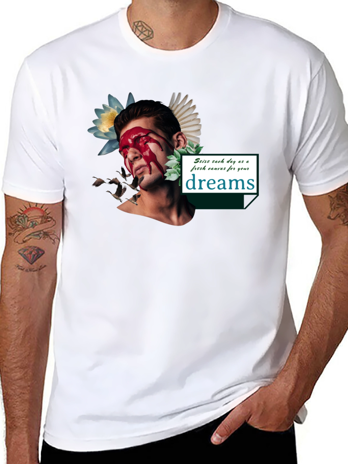 Artistic Graphic Tee - Seize Your Dreams