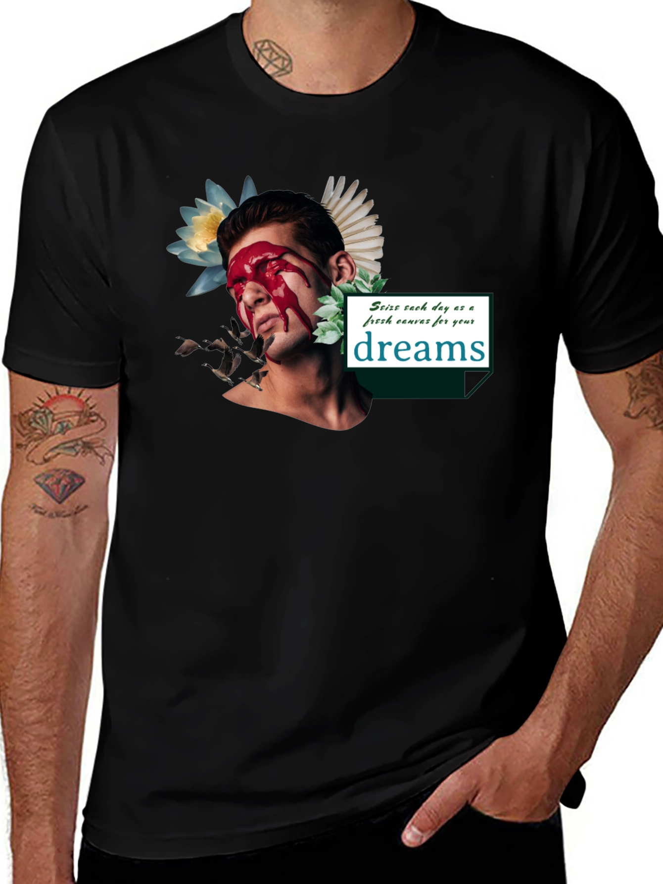 Artistic Graphic Tee - Seize Your Dreams
