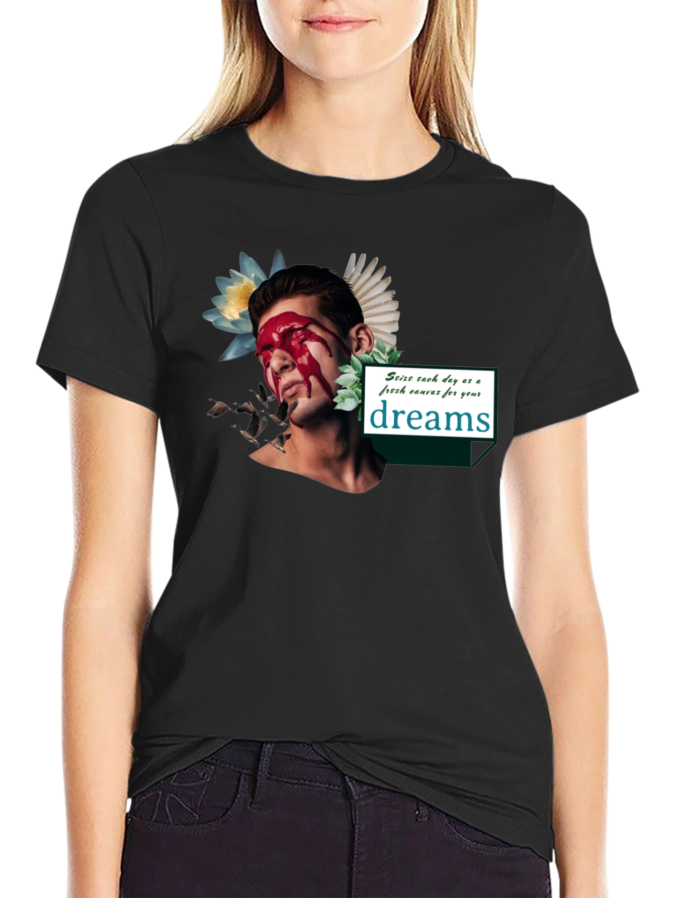 Artistic Graphic Tee - Seize Your Dreams