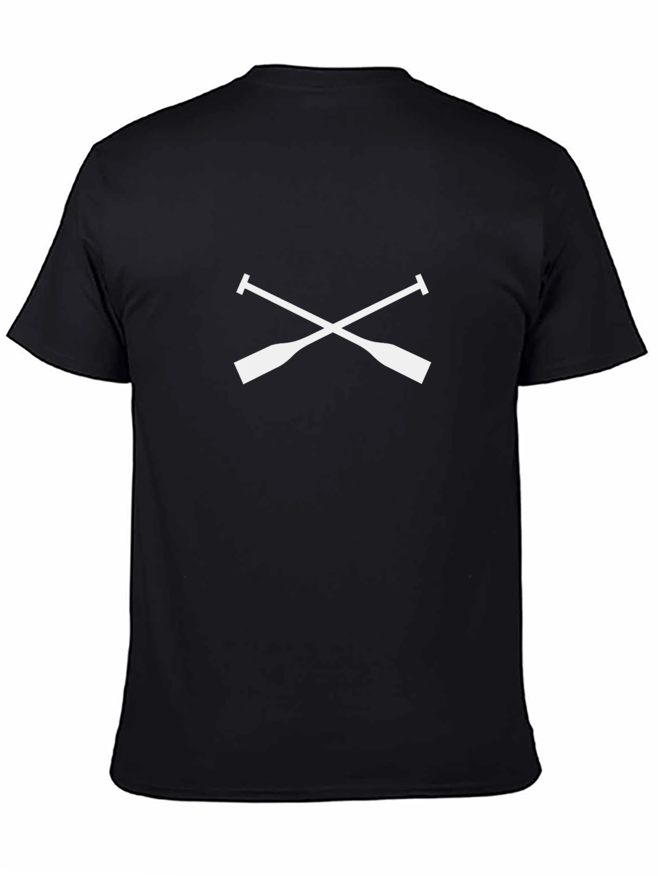 Crossed Paddles Graphic Tee - Black Crew Neck T-Shirt