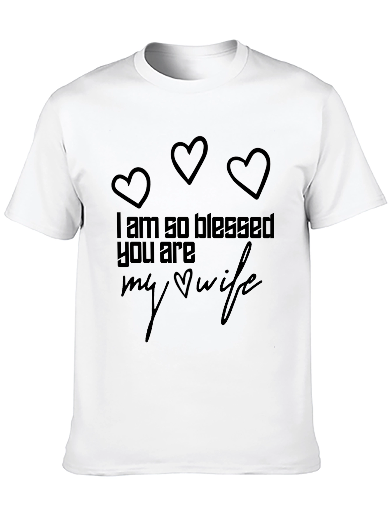 Blessed Wife Graphic Tee - Black Crew Neck T-Shirt