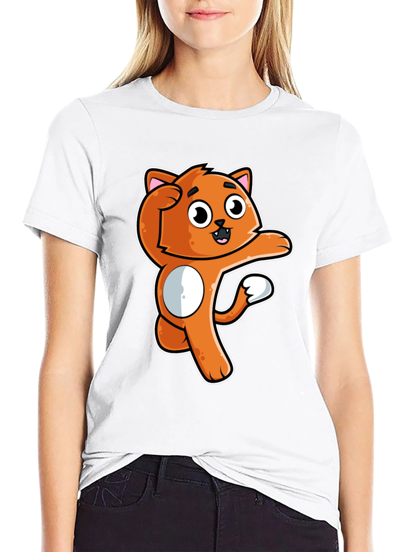 Funny Orange Cat Cartoon T-Shirt