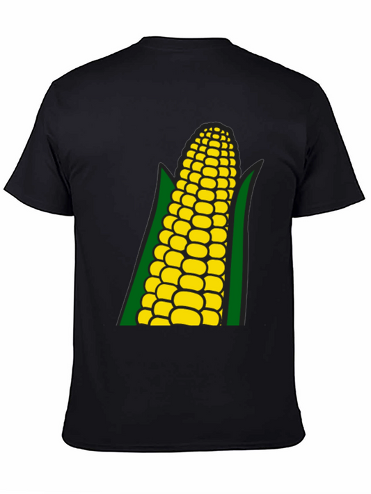 Corn on the Cob Graphic Tee - Black Cotton T-Shirt