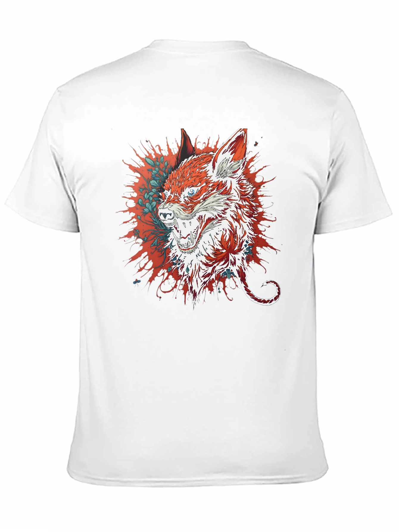 Mens Black T-Shirt with Fox Graphic
