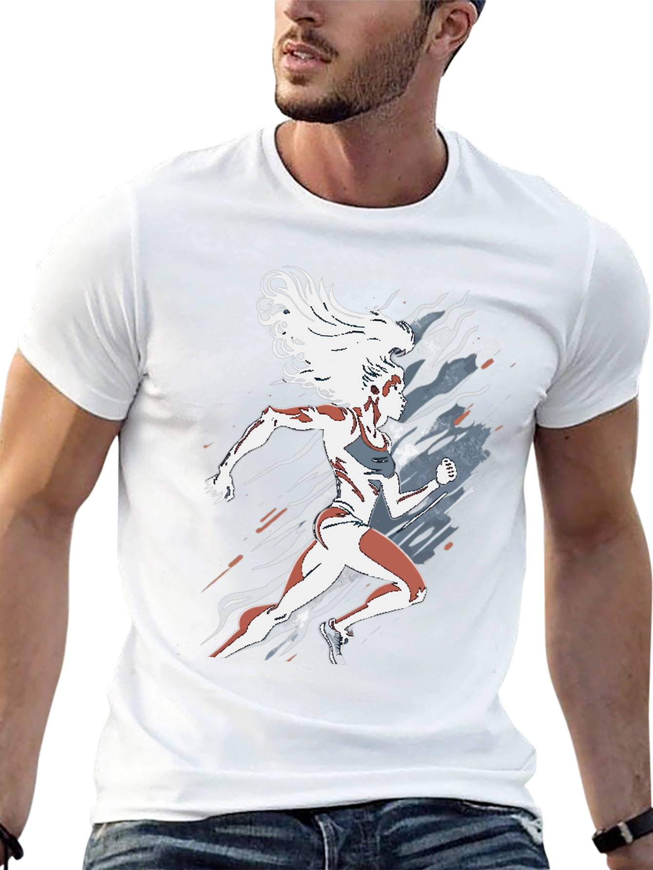 Womens Running Graphic Tee - Black