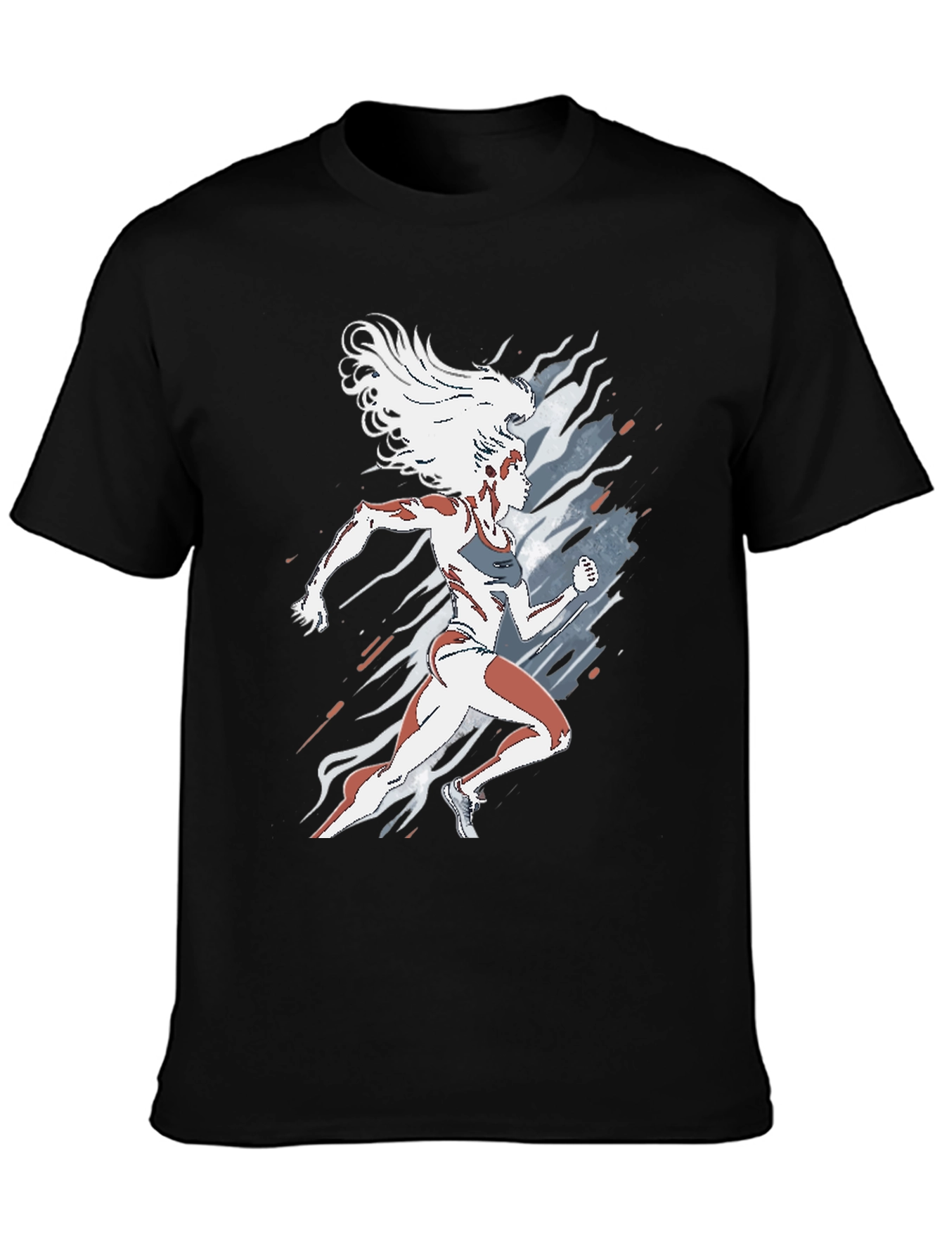 Womens Running Graphic Tee - Black
