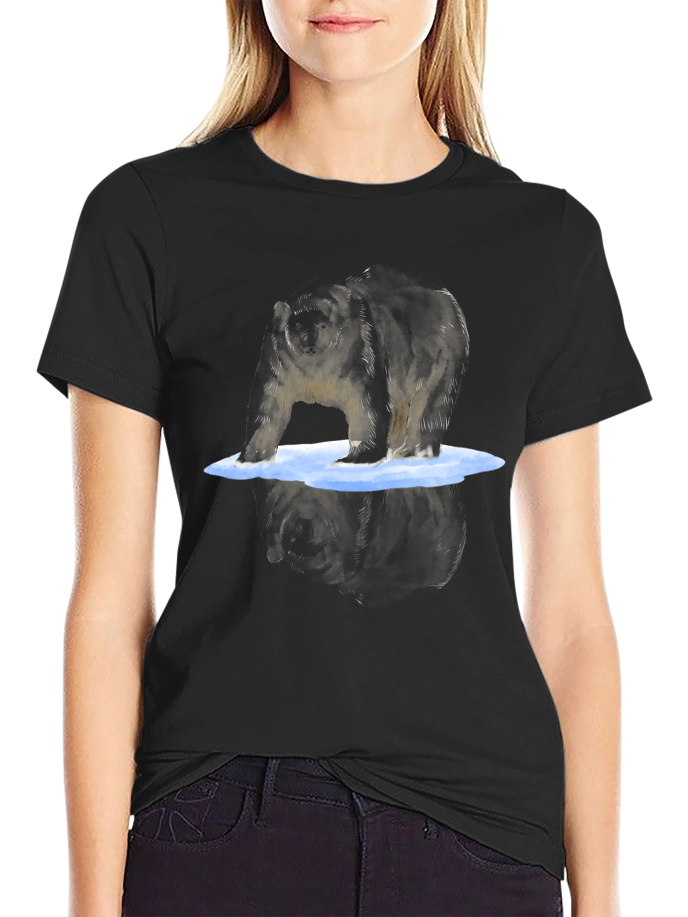 Bear Graphic Tee - Cool Reflective Print