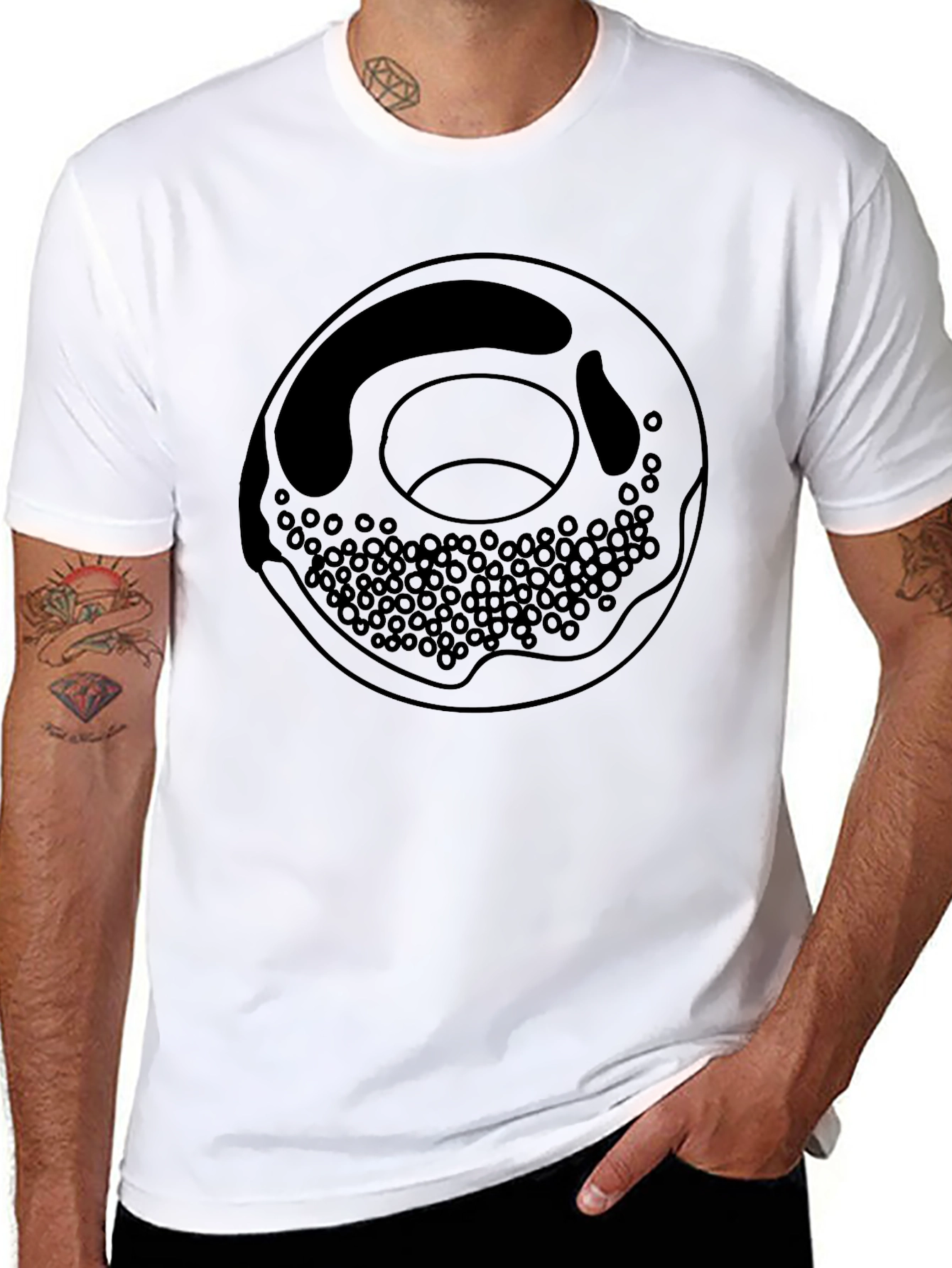 Donut Graphic Black T-Shirt