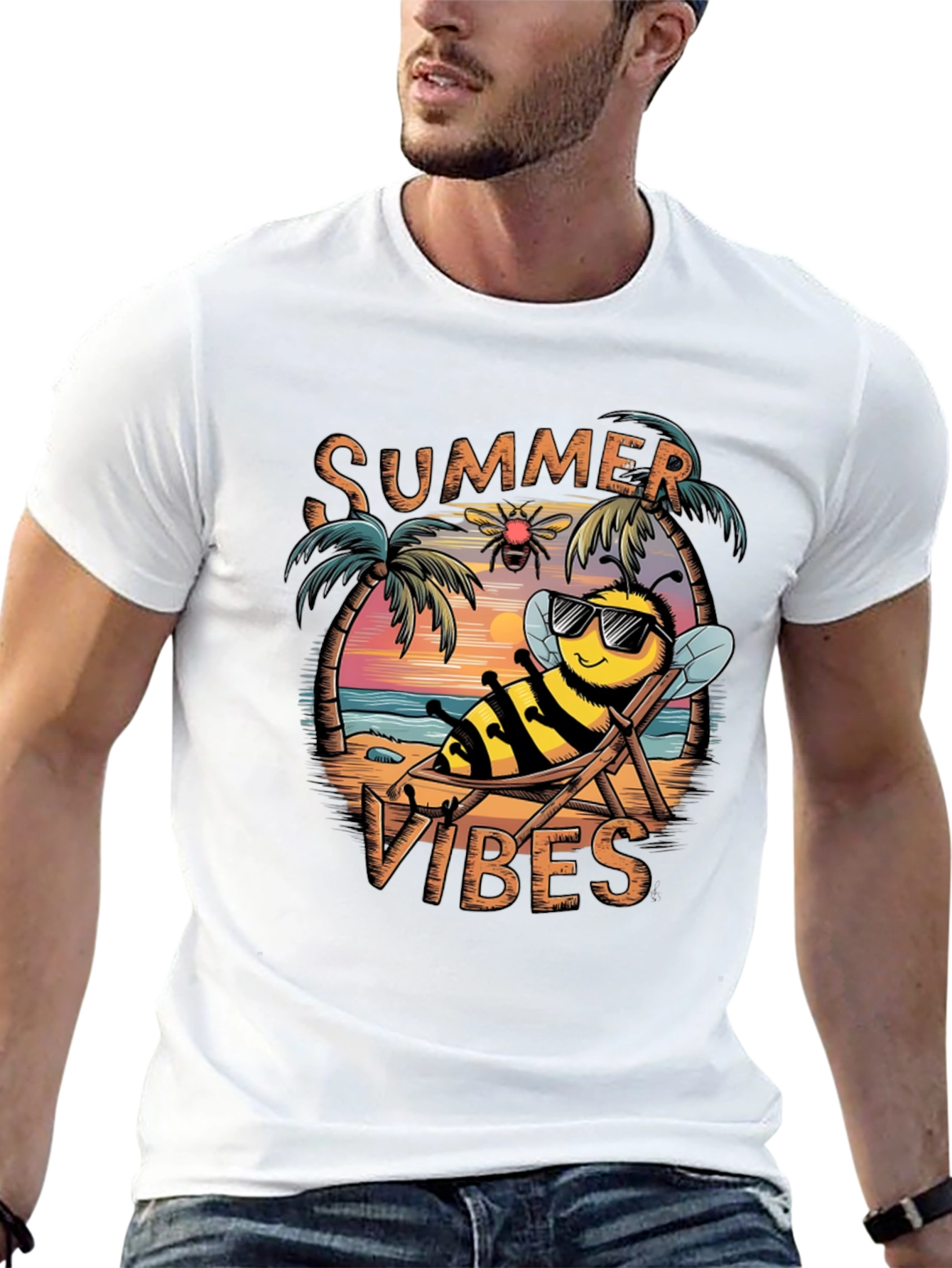 Summer Vibes Bee Graphic T-Shirt