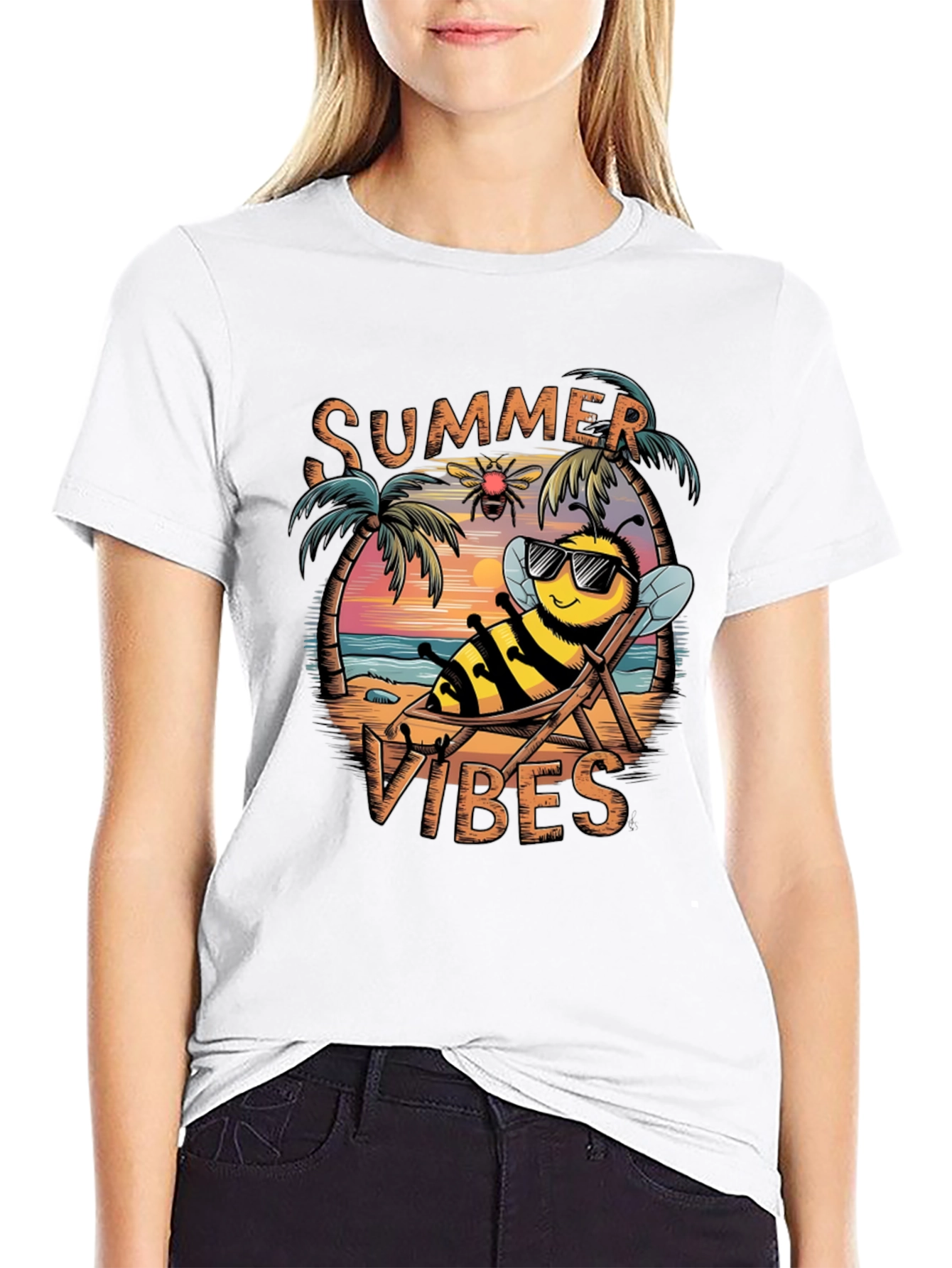 Summer Vibes Bee Graphic T-Shirt