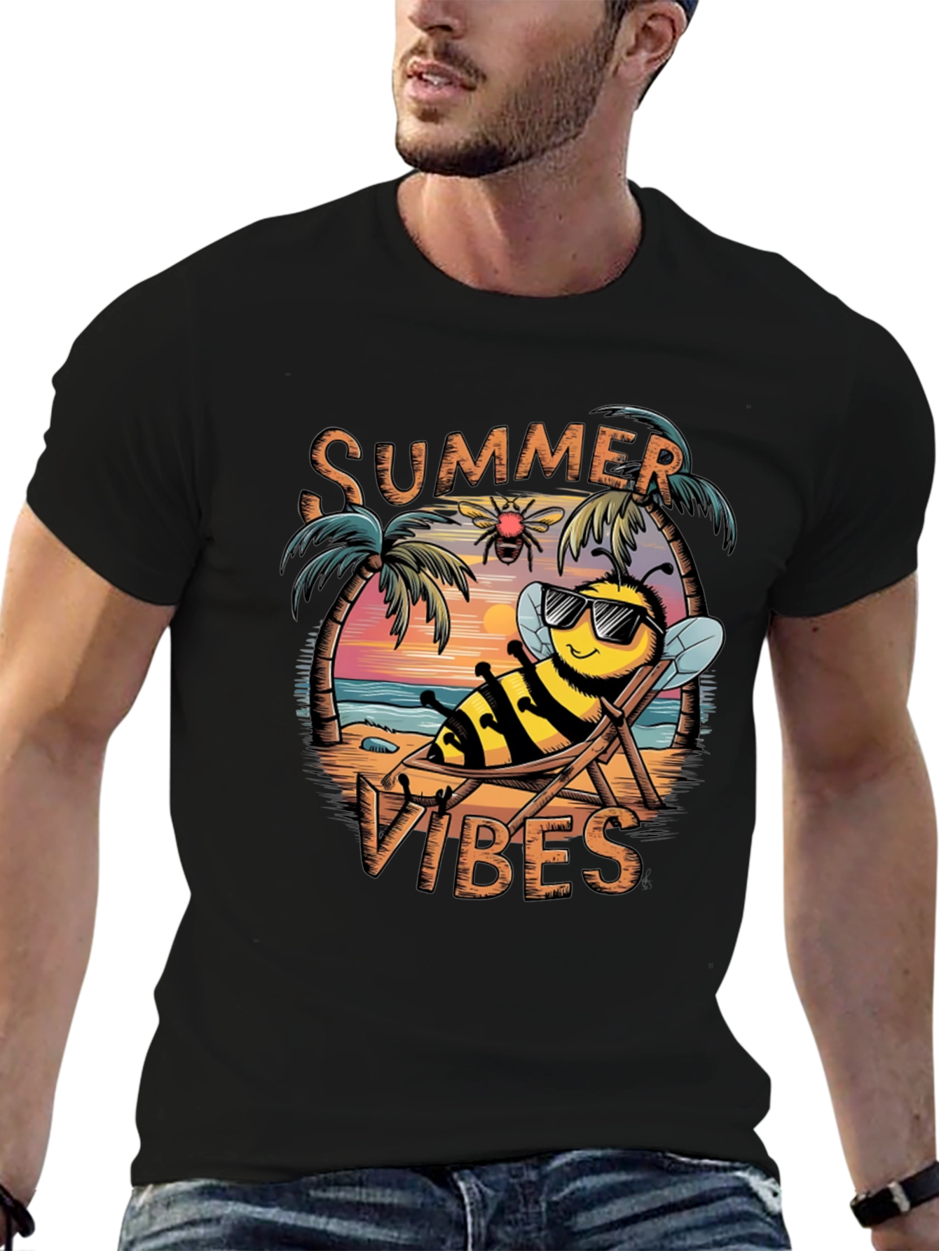 Summer Vibes Bee Graphic T-Shirt