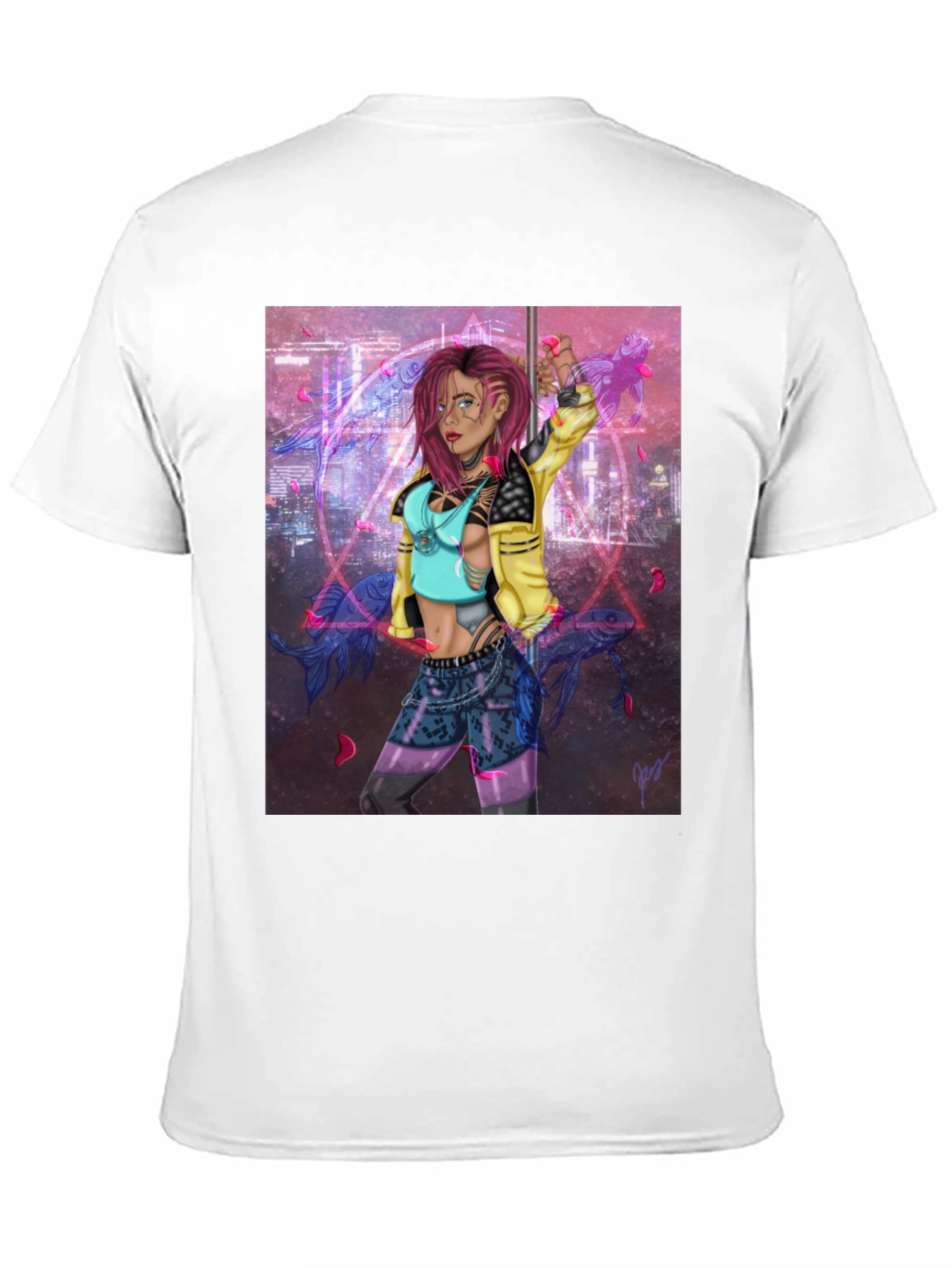 Cyberpunk Girl Graphic Black T-Shirt