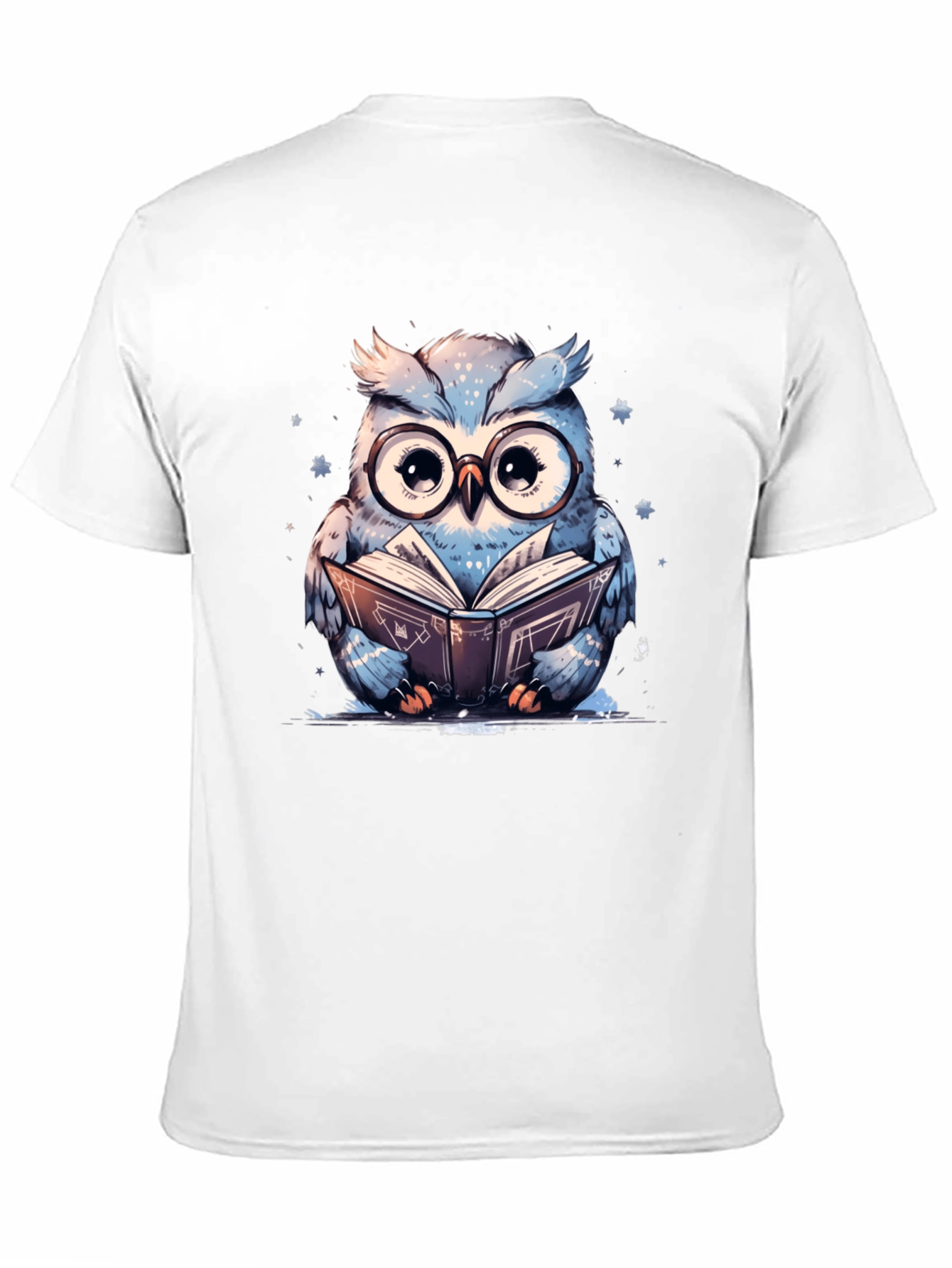 Owl Reading Book T-Shirt - Cute Animal Graphic Tee