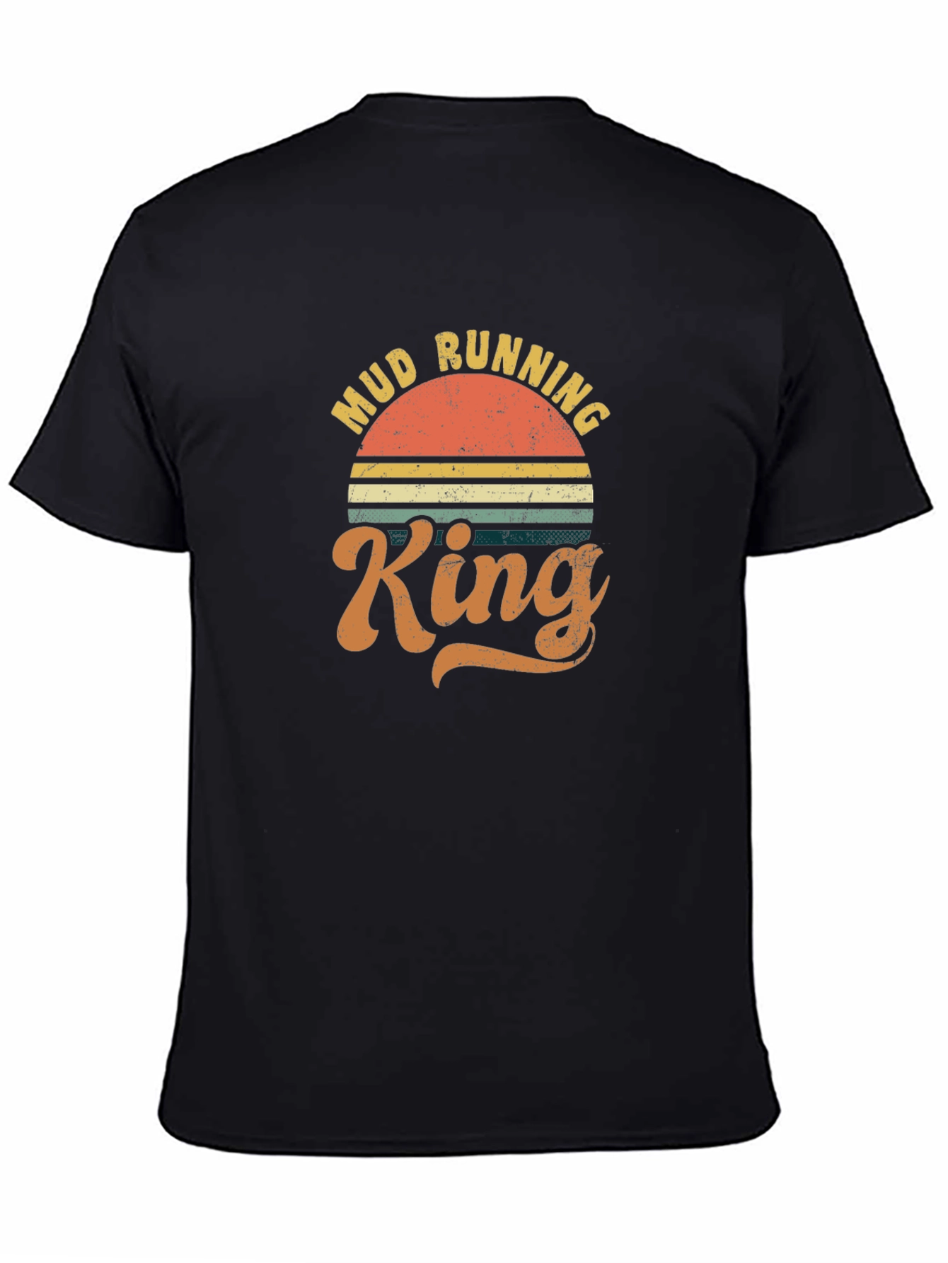 Mud Running King Retro Graphic Tee - Black