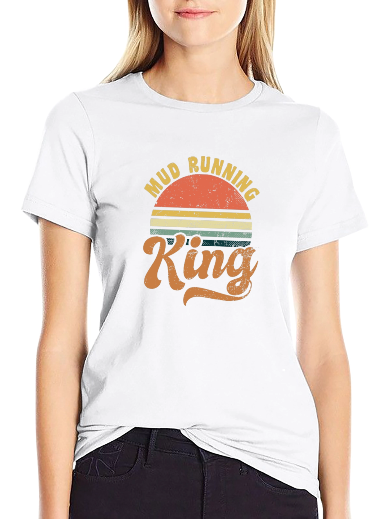 Mud Running King Retro Graphic Tee - Black
