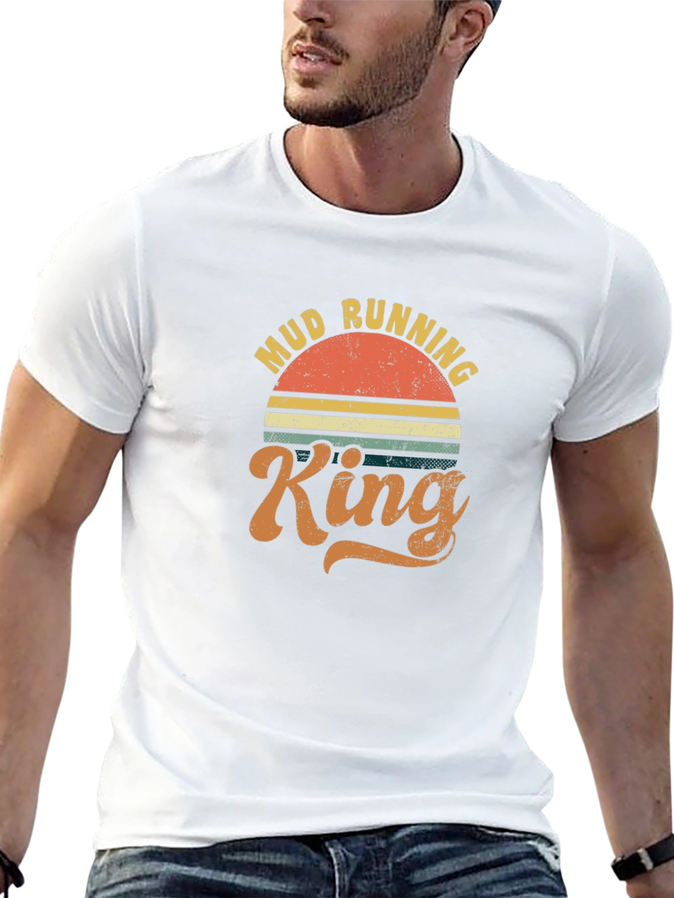Mud Running King Retro Graphic Tee - Black