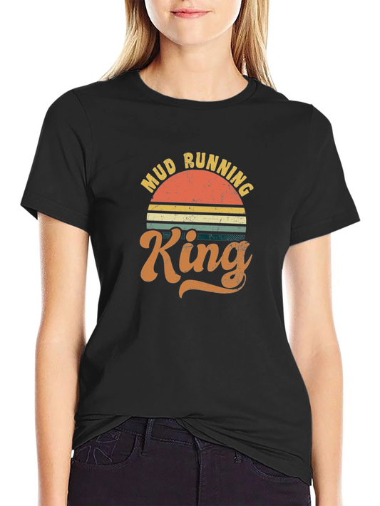Mud Running King Retro Graphic Tee - Black
