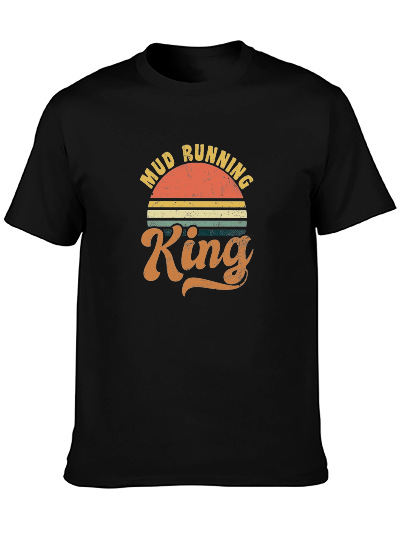 Mud Running King Retro Graphic Tee - Black