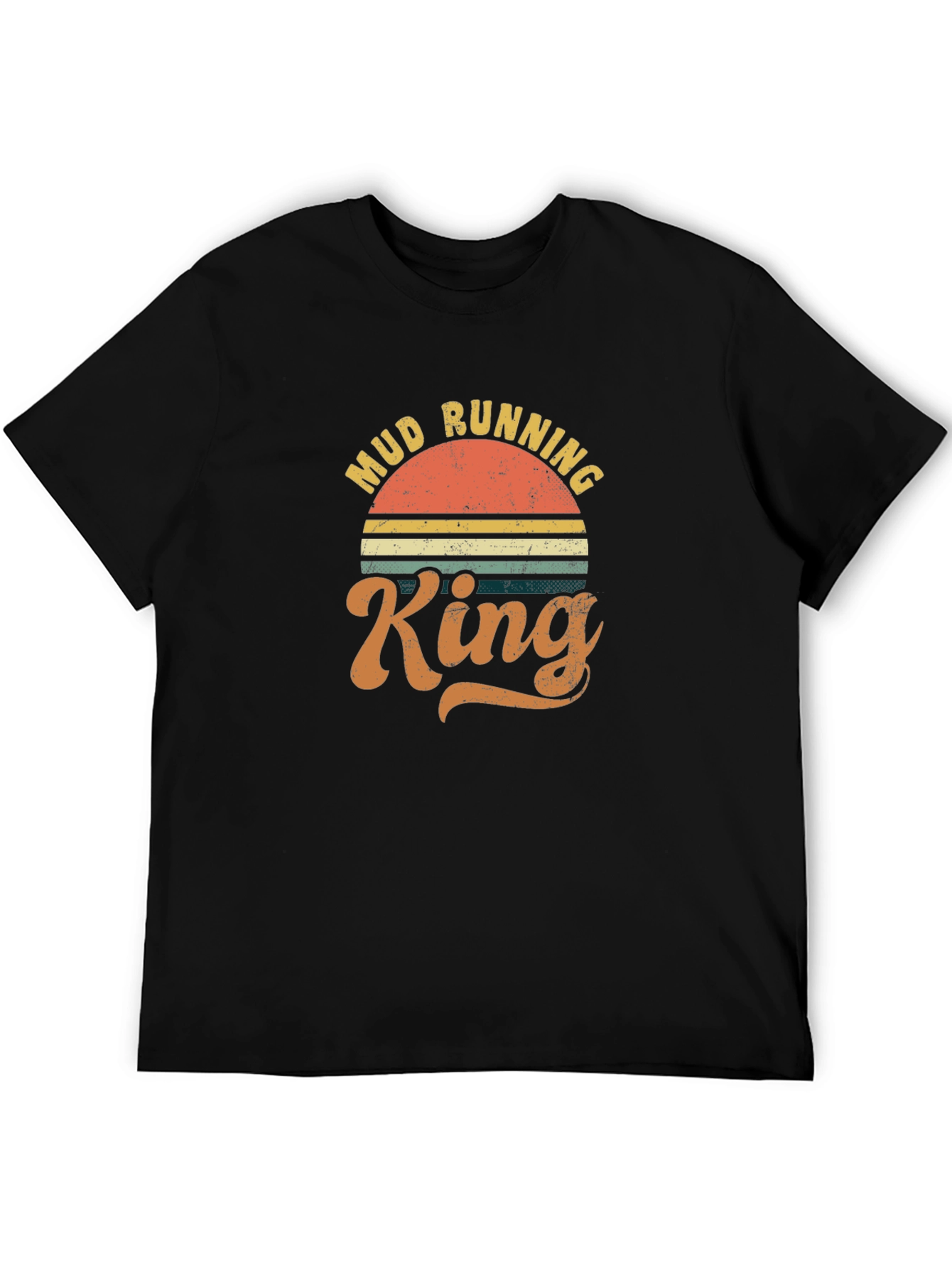 Mud Running King Retro Graphic Tee - Black