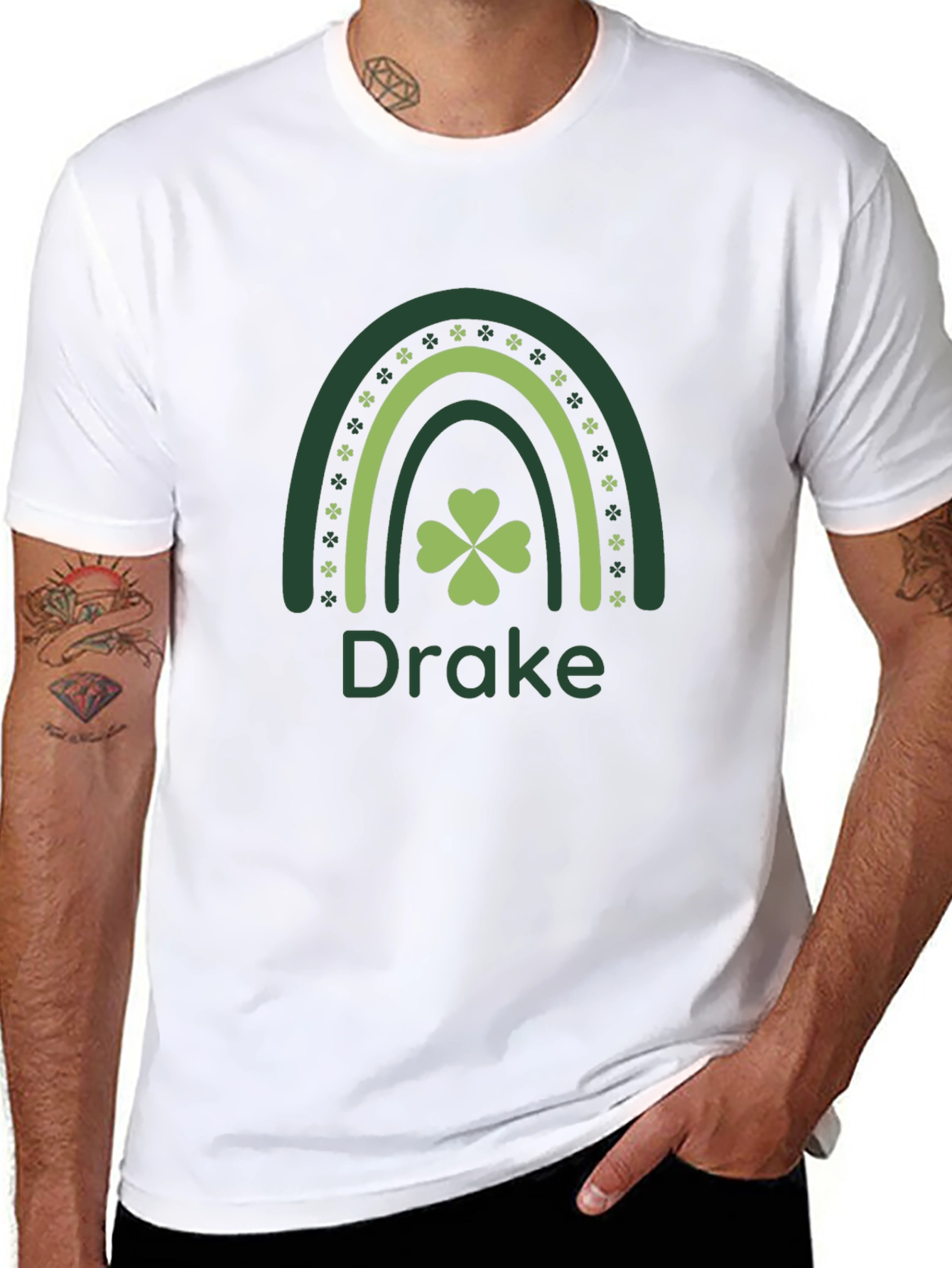 St. Patricks Day Personalized Shamrock Rainbow T-Shirt