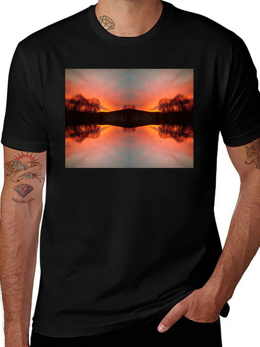 Sunset Reflection Graphic Tee - Black