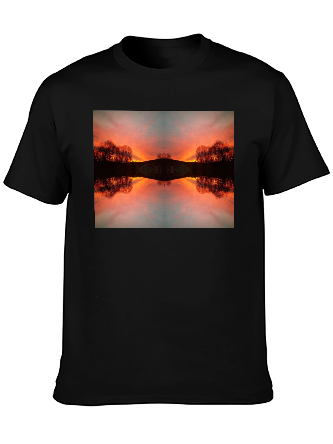 Sunset Reflection Graphic Tee - Black