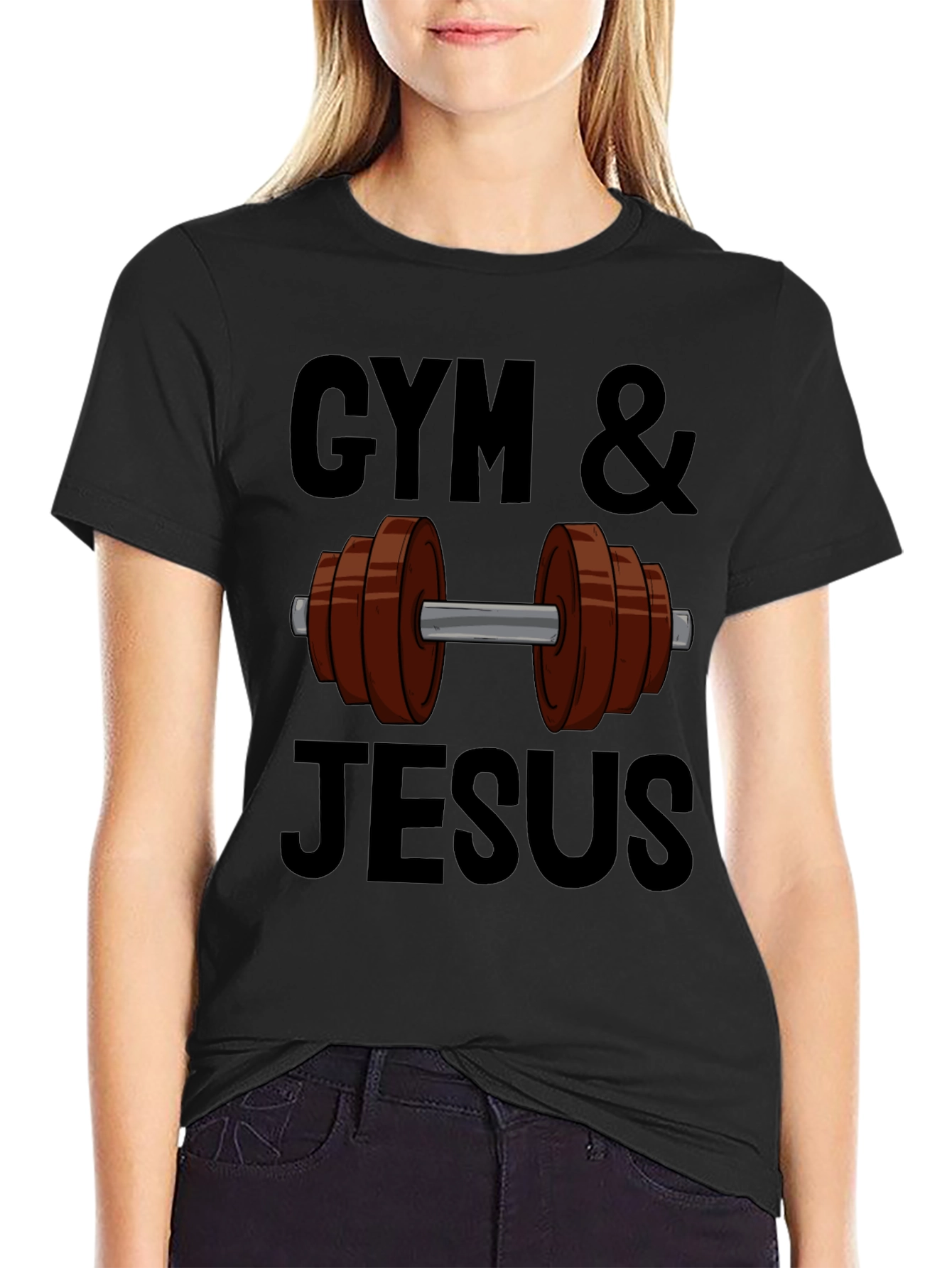 Gym & Jesus Graphic T-Shirt