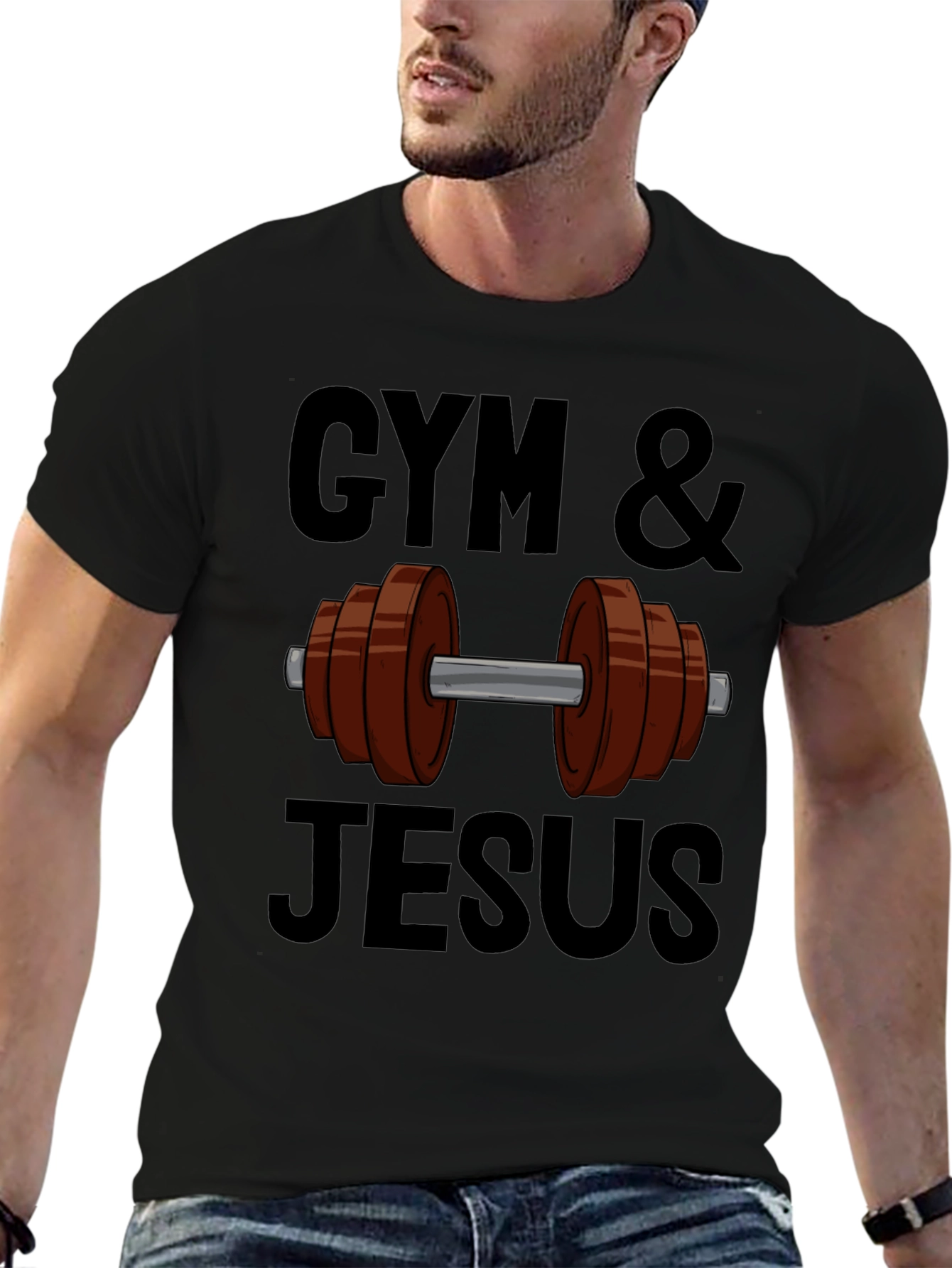 Gym & Jesus Graphic T-Shirt