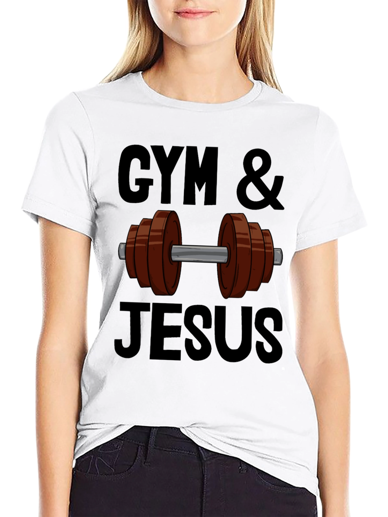 Gym & Jesus Graphic T-Shirt