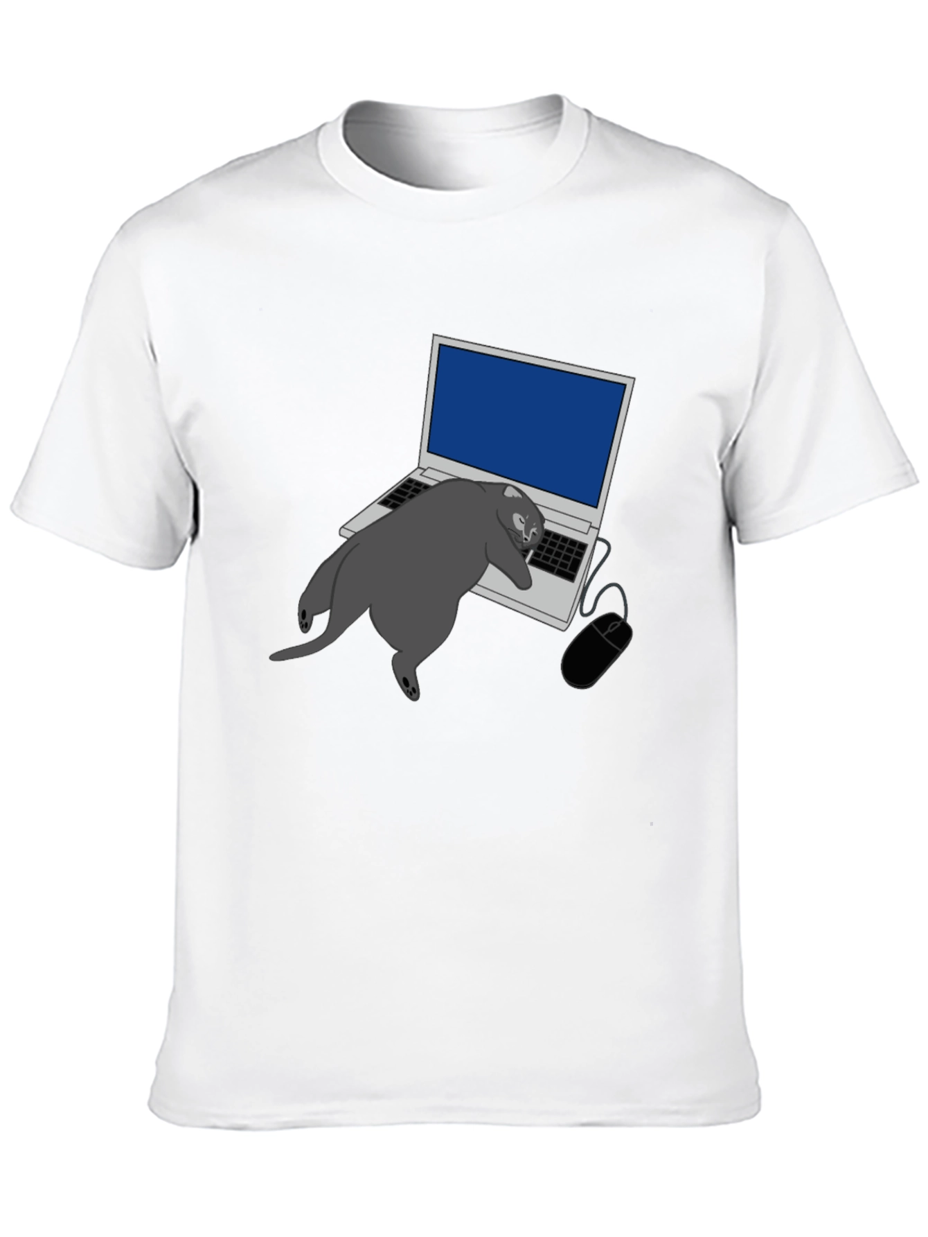 Cat Nap Laptop Graphic Tee