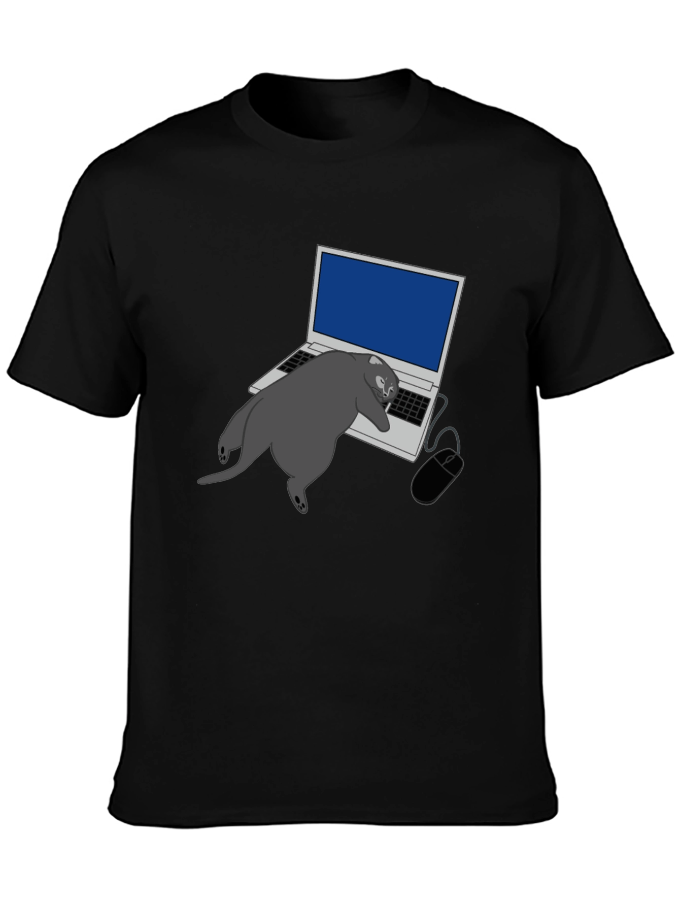 Cat Nap Laptop Graphic Tee