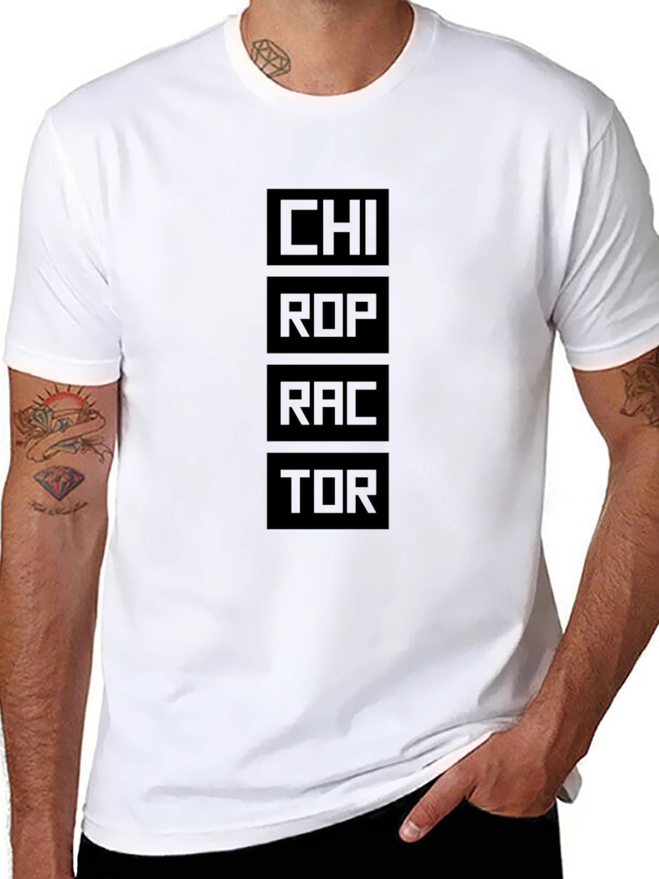 Chiropractor Text T-Shirt - Black