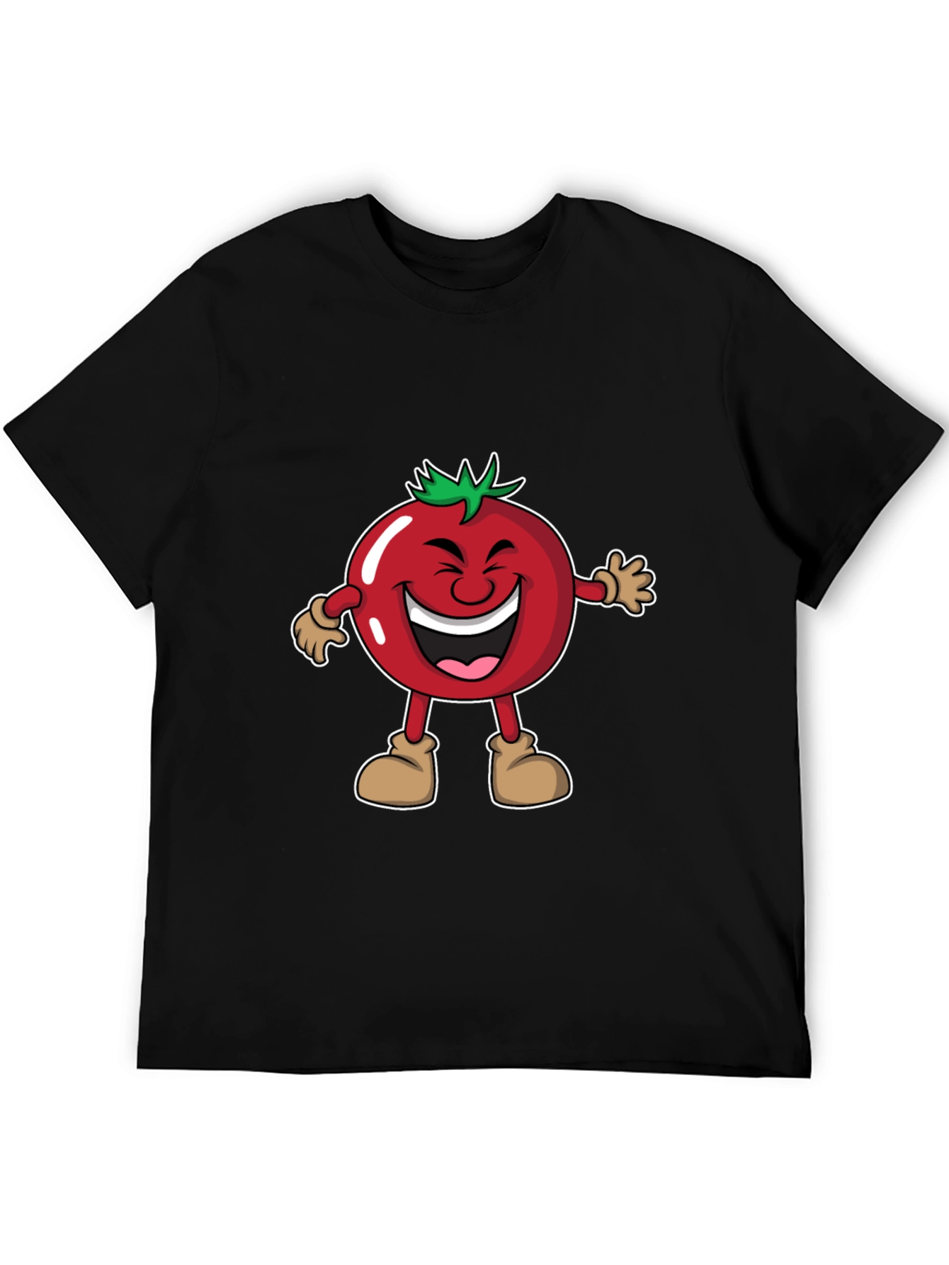 Tomato Cartoon Black T-Shirt