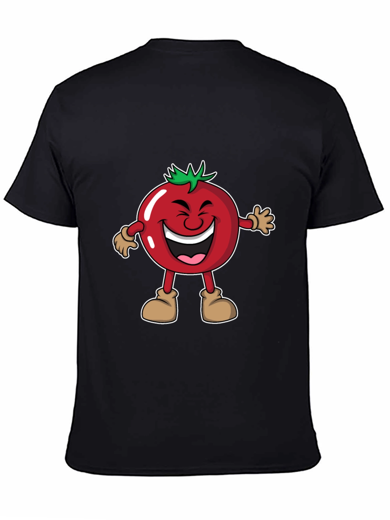 Tomato Cartoon Black T-Shirt