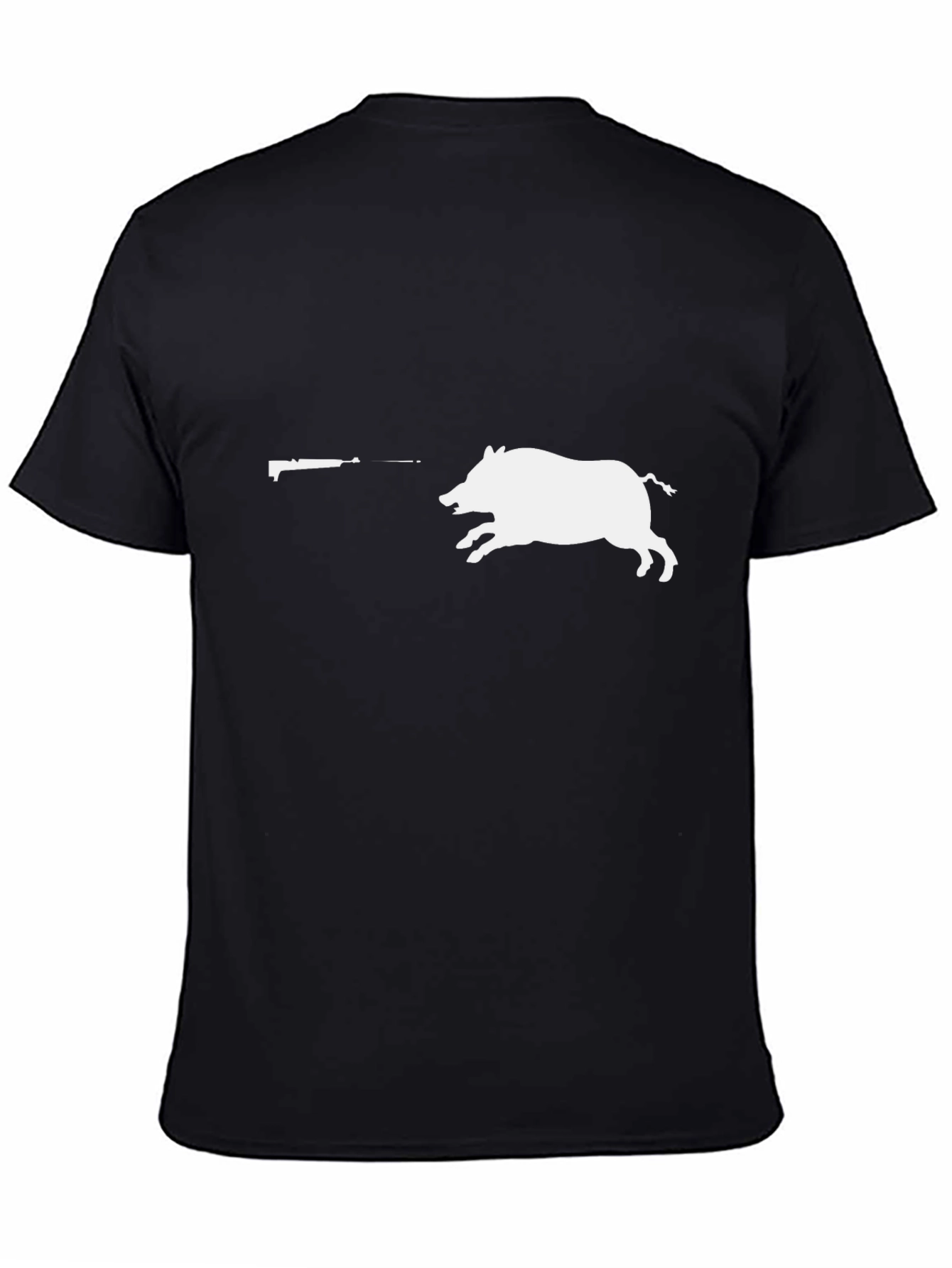 Wild Hog Hunting Graphic Tee - Black Cotton T-Shirt